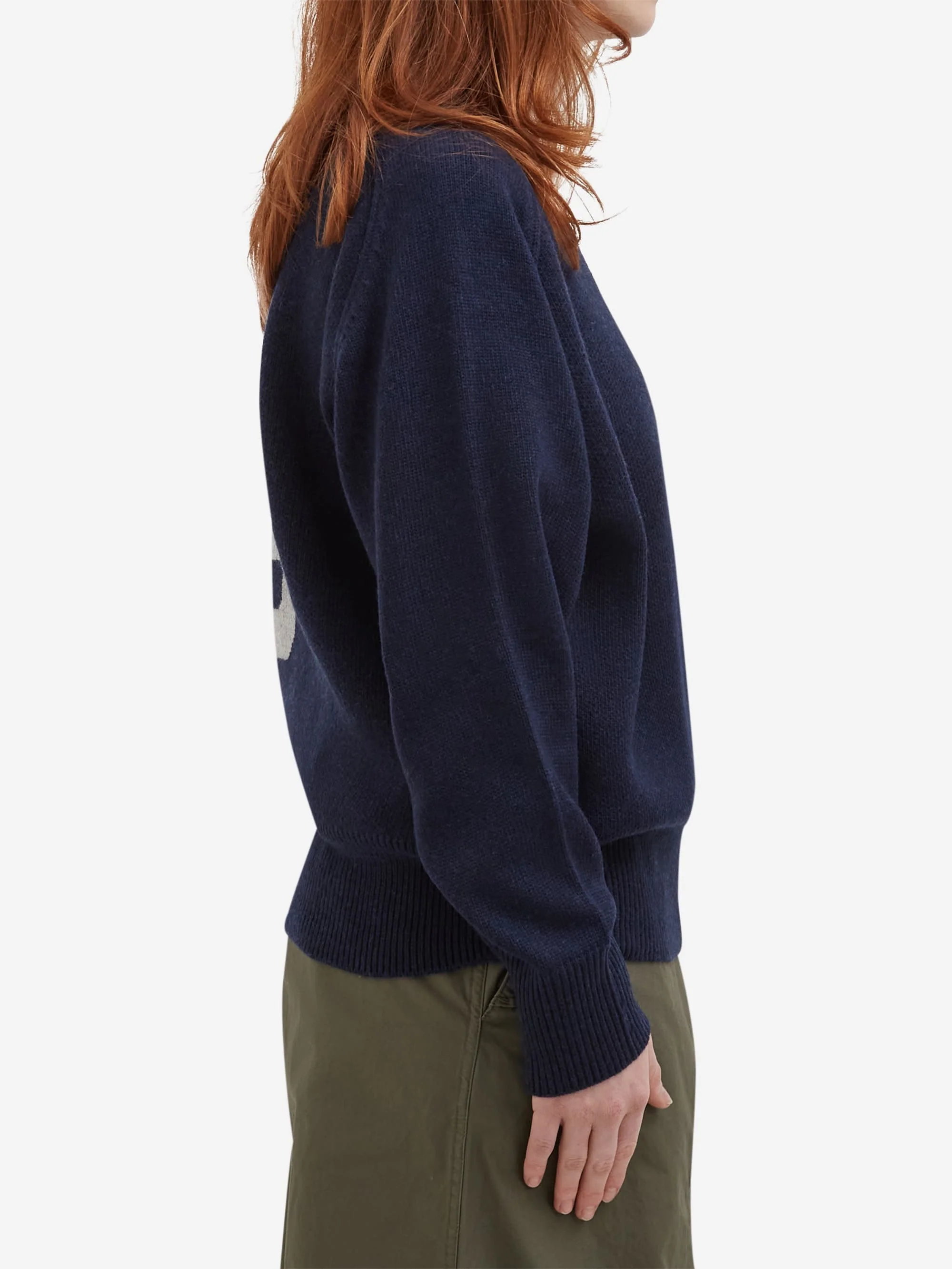 Beams Boy Big Logo Crewneck Sweater - Navy - Image 2