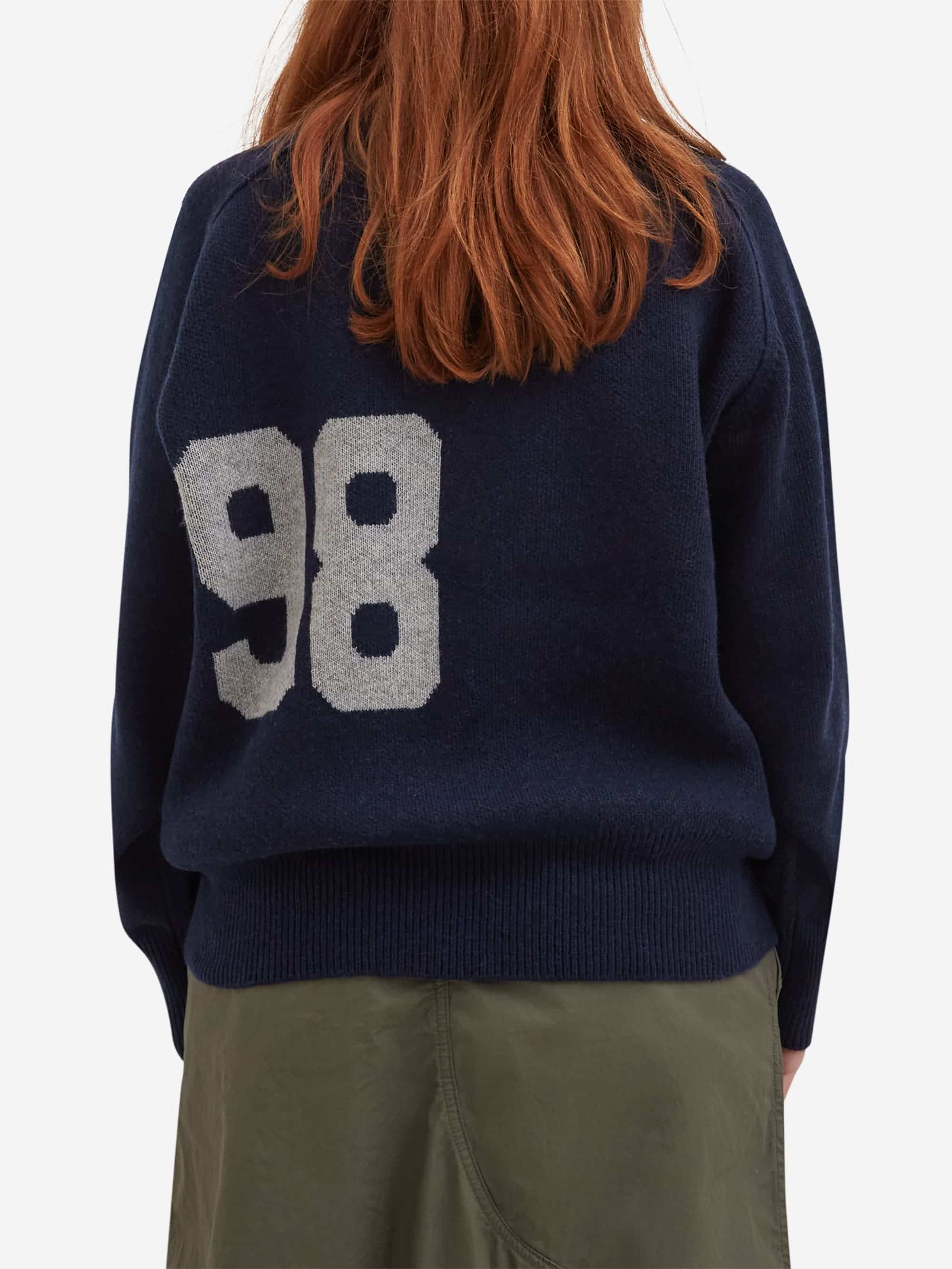 Beams Boy Big Logo Crewneck Sweater - Navy - Image 3