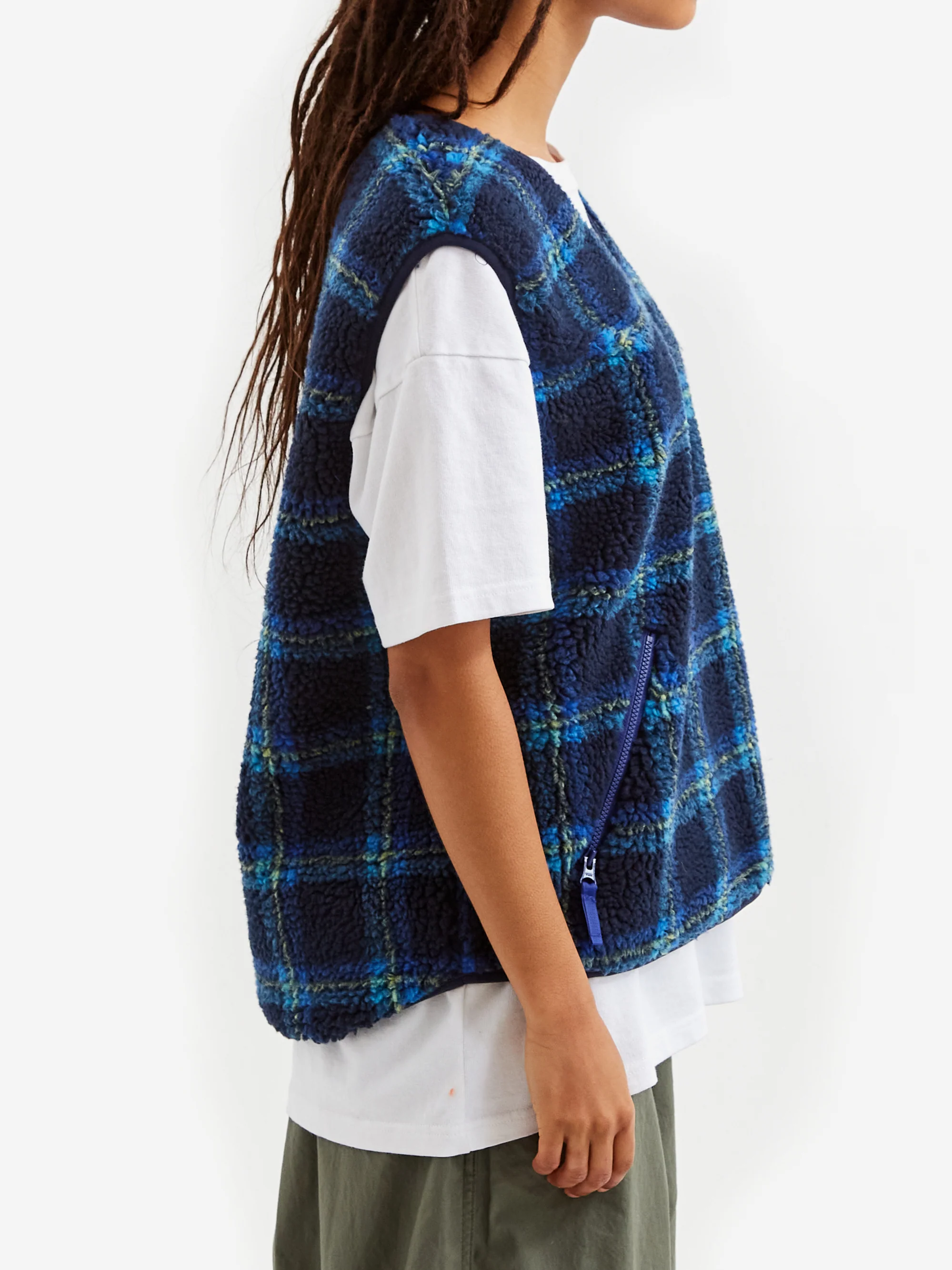 Beams Boy Boa Jacquard Pullover Vest - Navy - Image 2