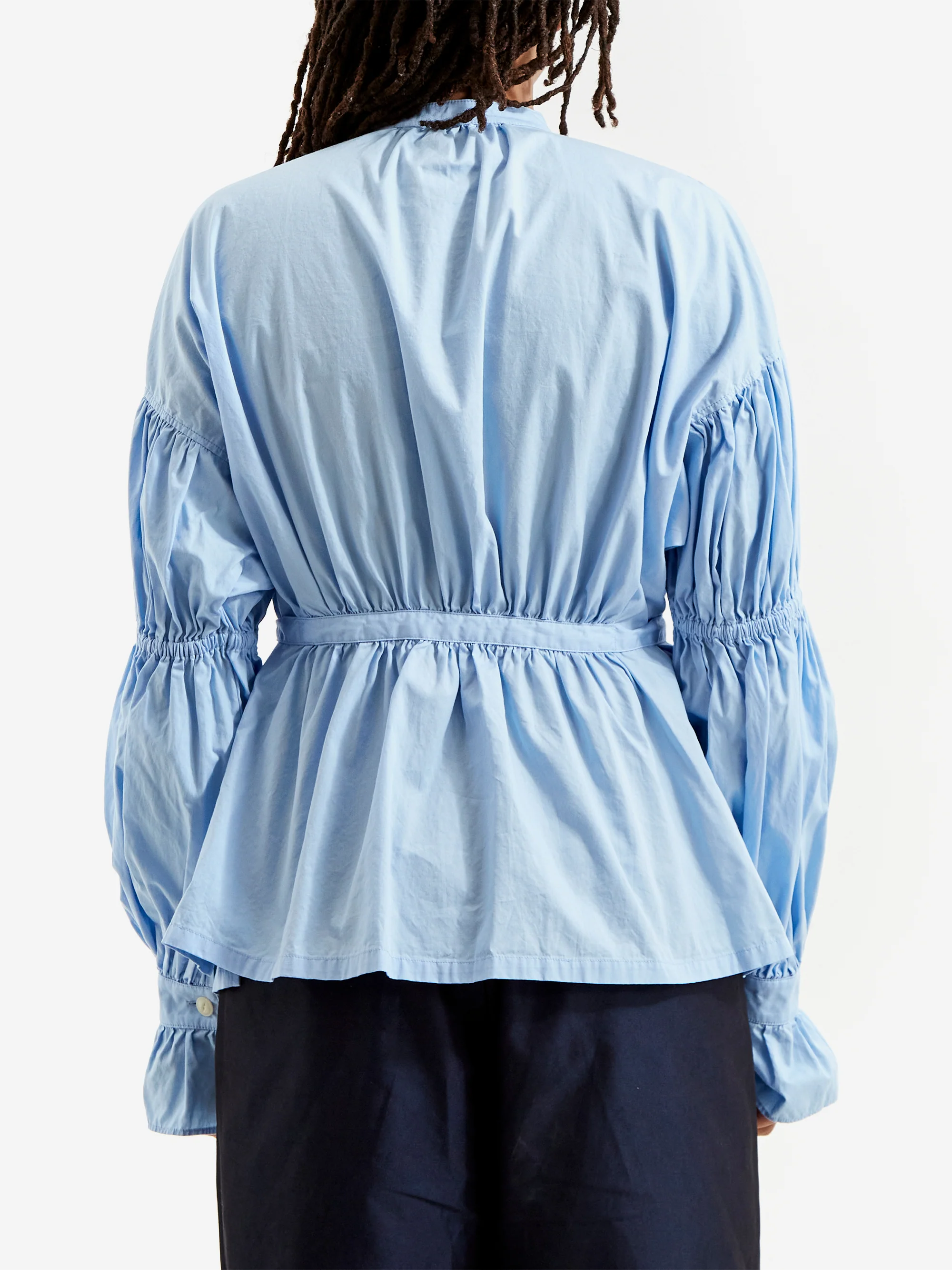 Beams Boy Bow Long Sleeve Shirt - Sax - Image 3