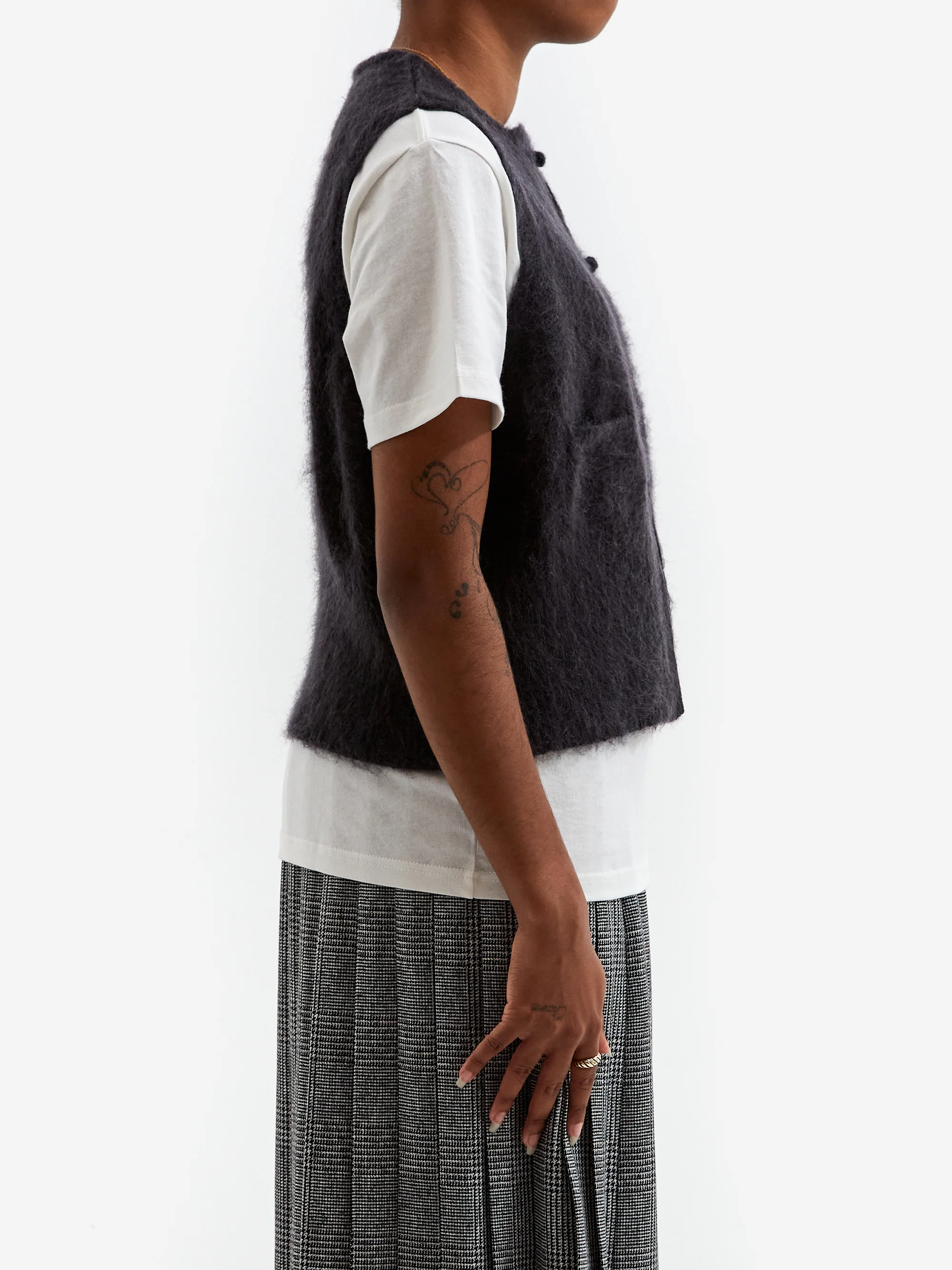 Beams Boy China Button Vest - Charcoal - Image 2