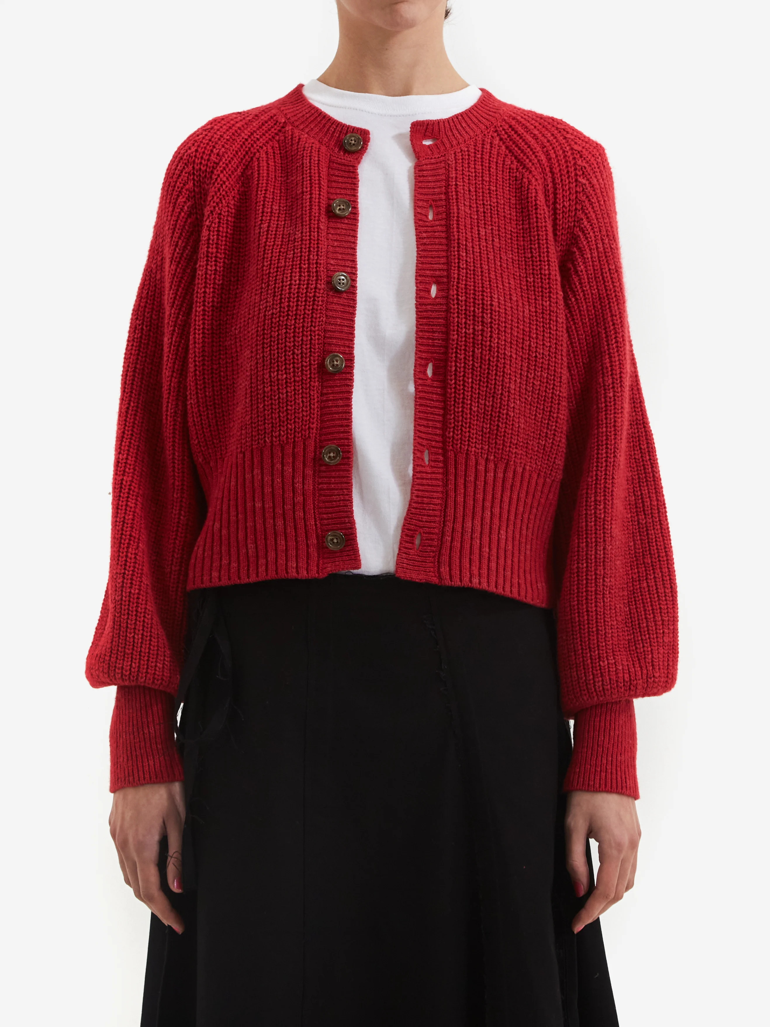 Beams Boy Elbow Parachute Cardigan - Red - Image 2
