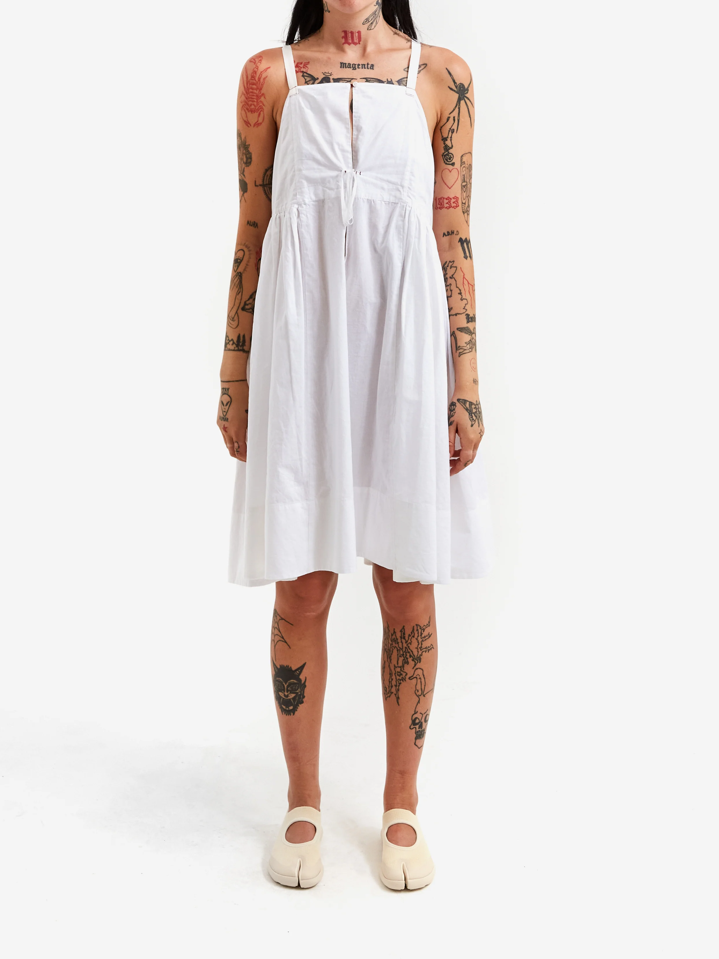 Beams Boy European Gathered Cami Dress - Off White