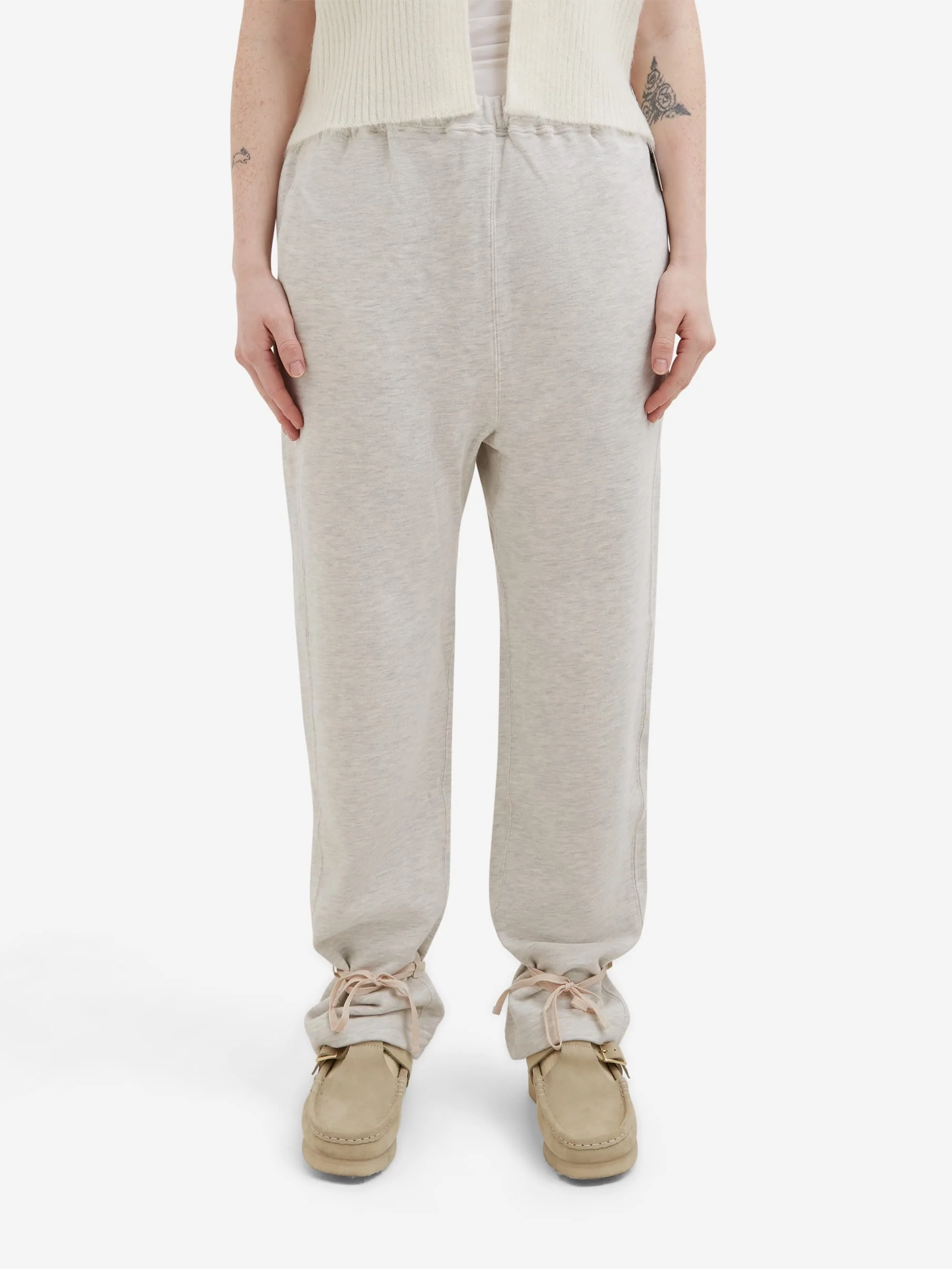 Beams Boy Hem Arranged Sweat pants - Oatmeal