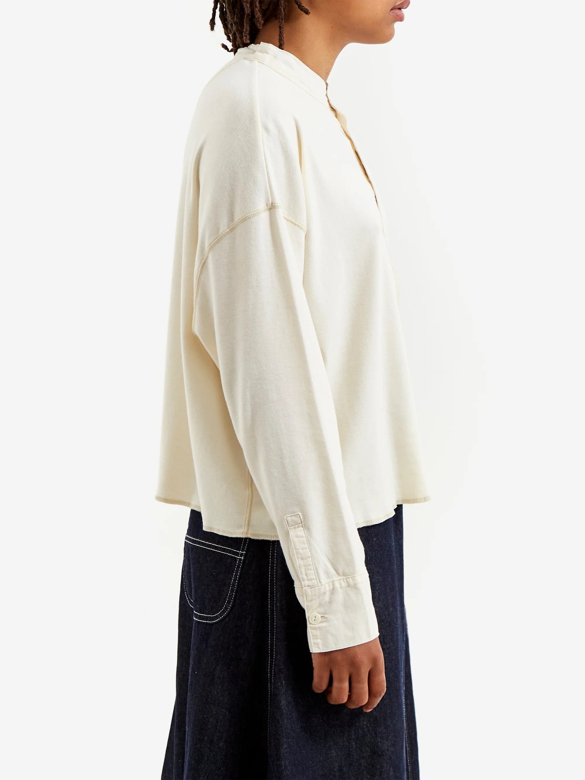 Beams Boy Henley Cardigan - Ivory - Image 2