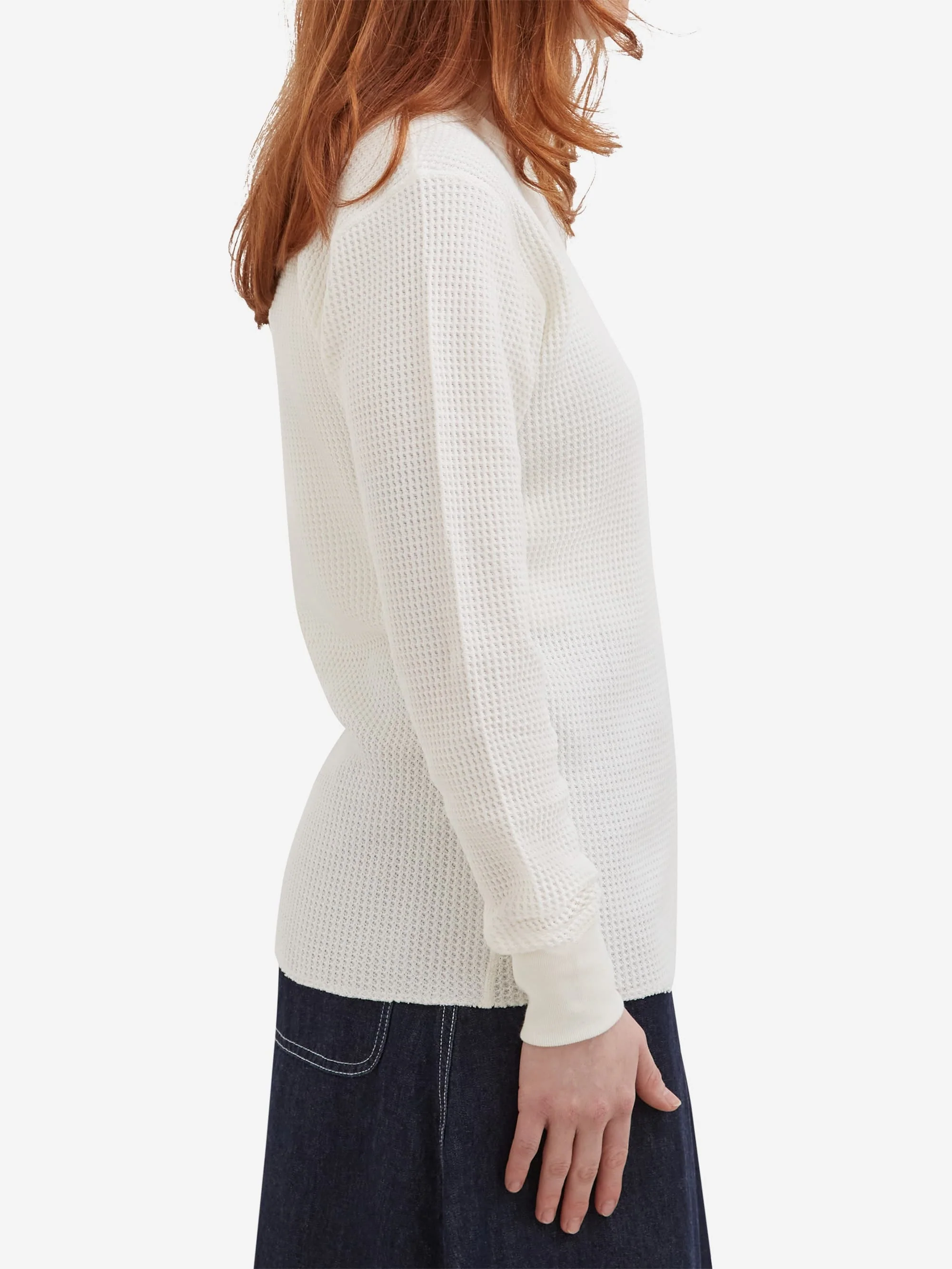 Beams Boy Long Sleeve Thermal Pullover - Off White - Image 2