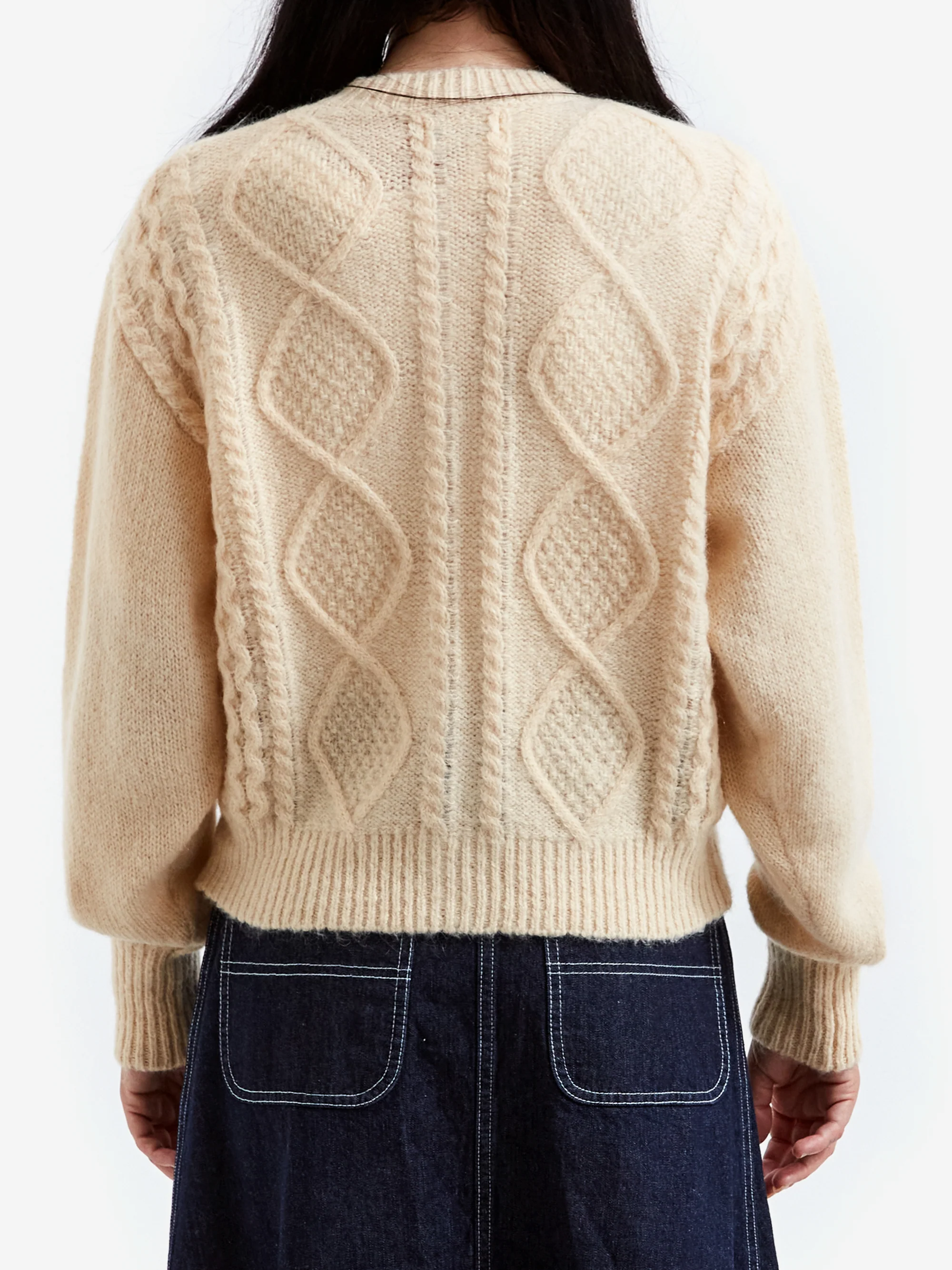 Beams Boy Mohair Alan Cardigan - Ivory - Image 4