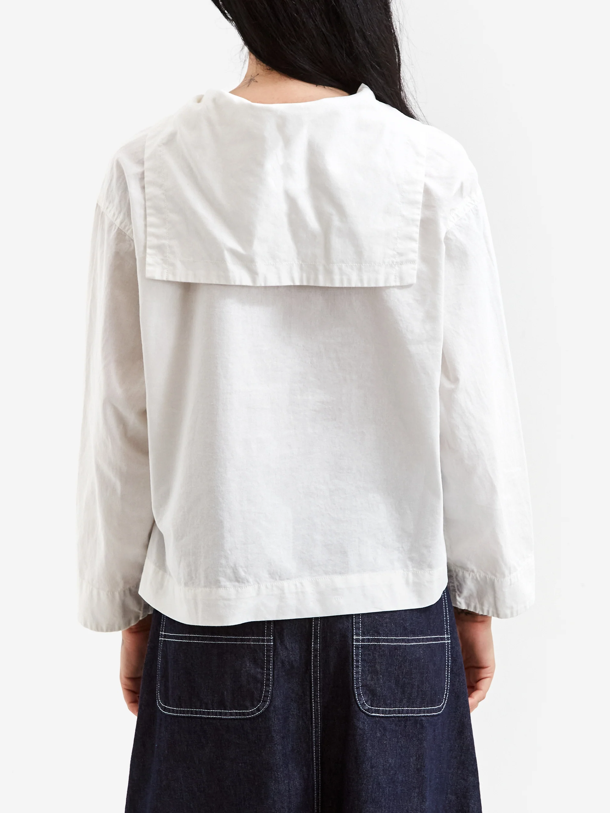 Beams Boy Sailor Collar Long Sleeve Shirt - Off White - Image 3