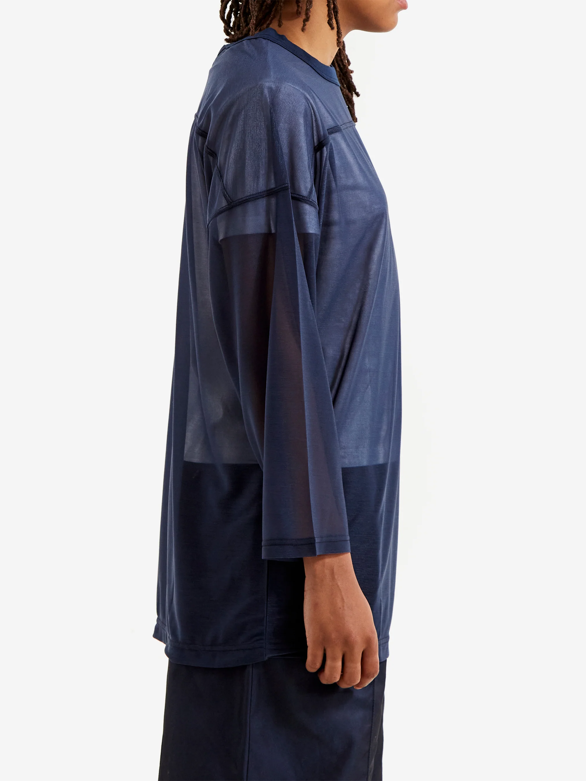Beams Boy Sheer Football Top - Navy - Image 2