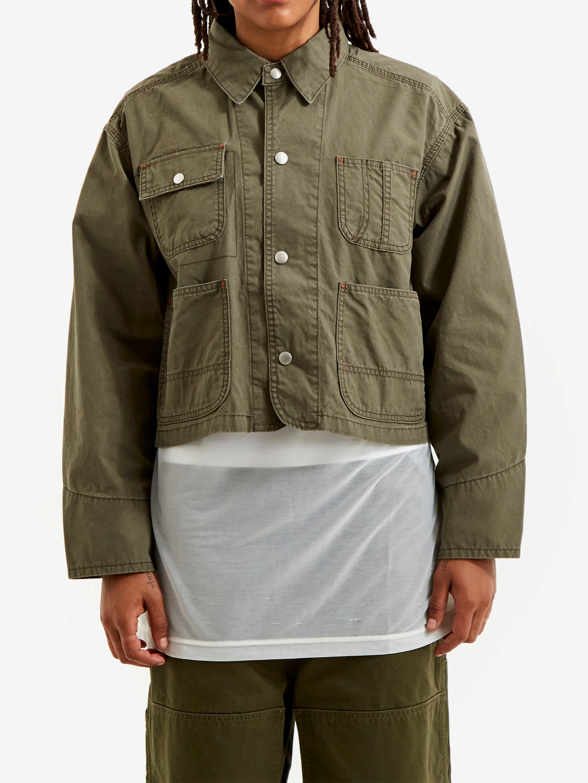 Beams Boy Short Coat - Olive - Image 4