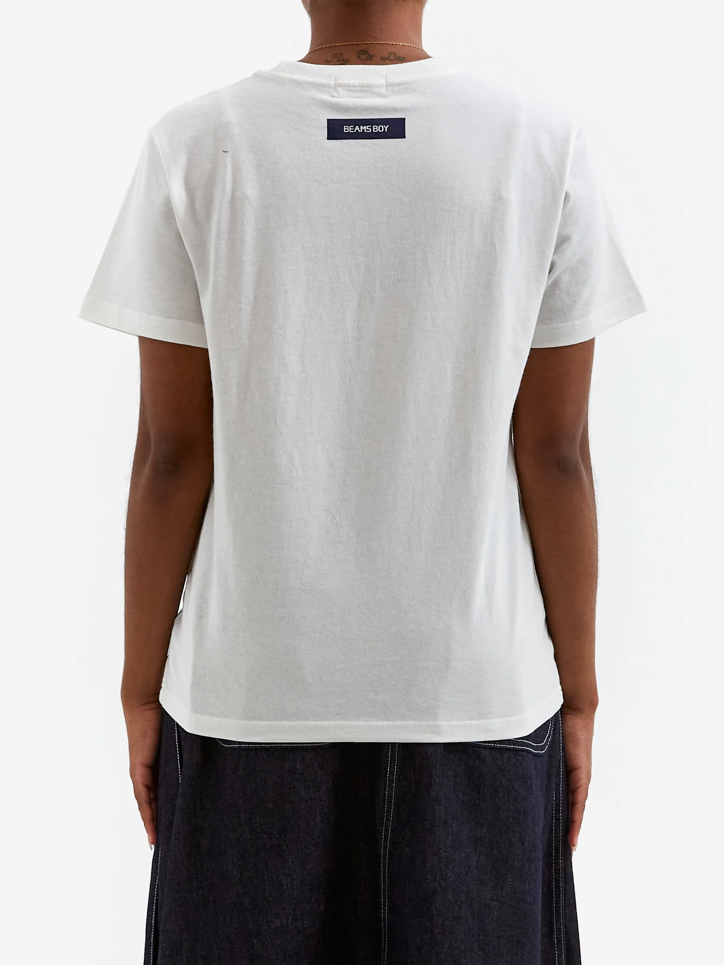 Beams Boy Small Bag Logo Pocket Short Sleeve T-Shirt - White - Image 3