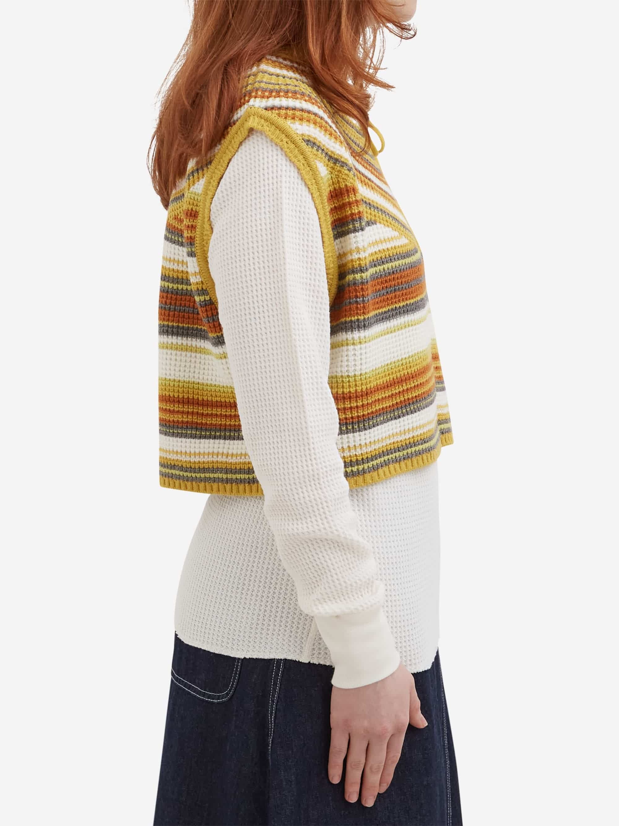 Beams Boy Striped Vest - Yellow - Image 2