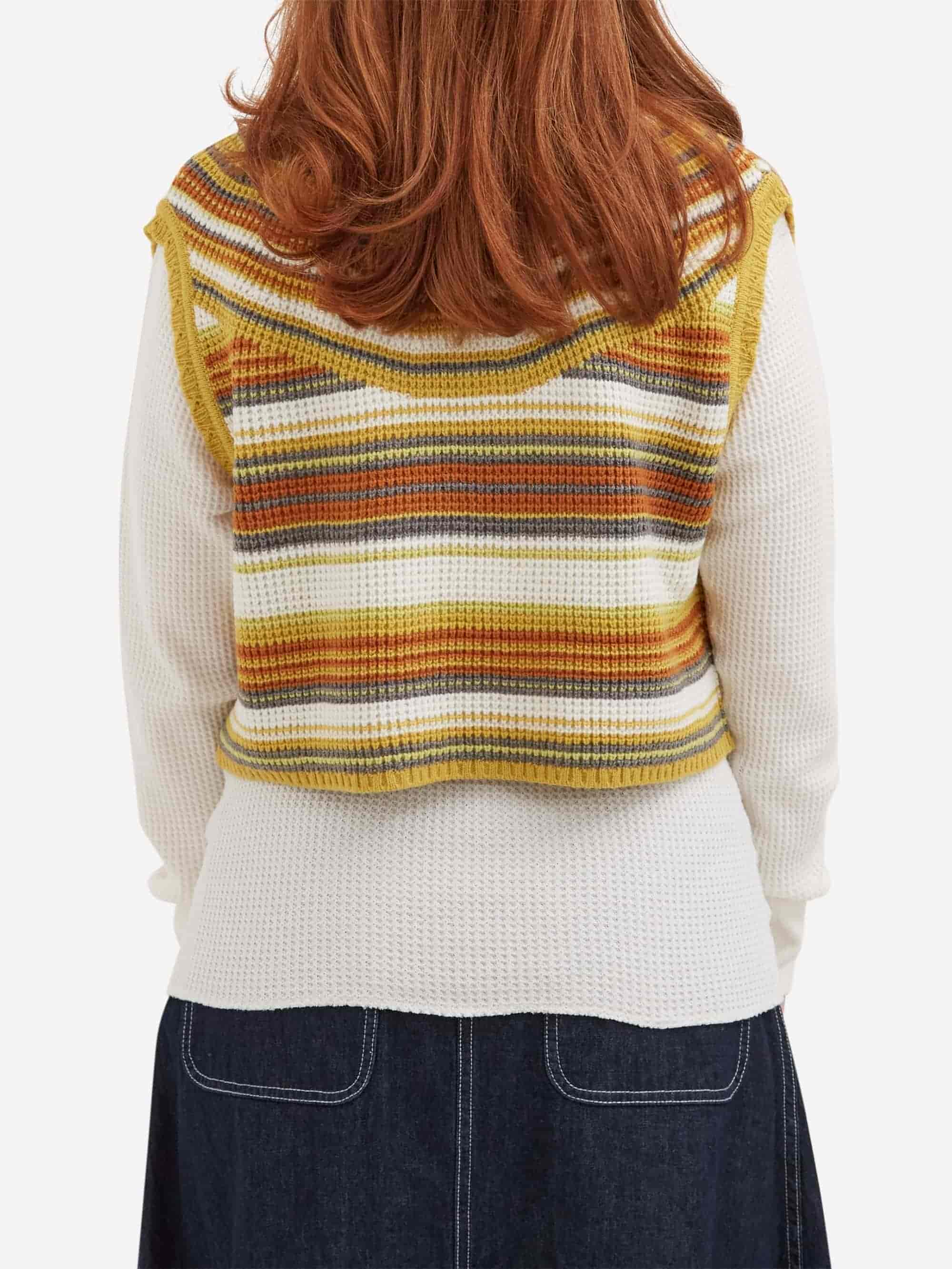 Beams Boy Striped Vest - Yellow - Image 3
