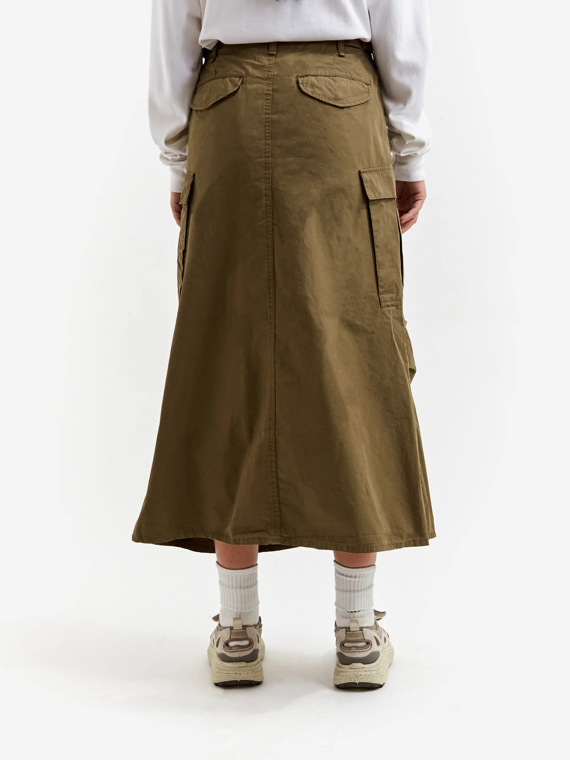 Beams Boy Typewriter M-65 Skirt - Olive - Image 3