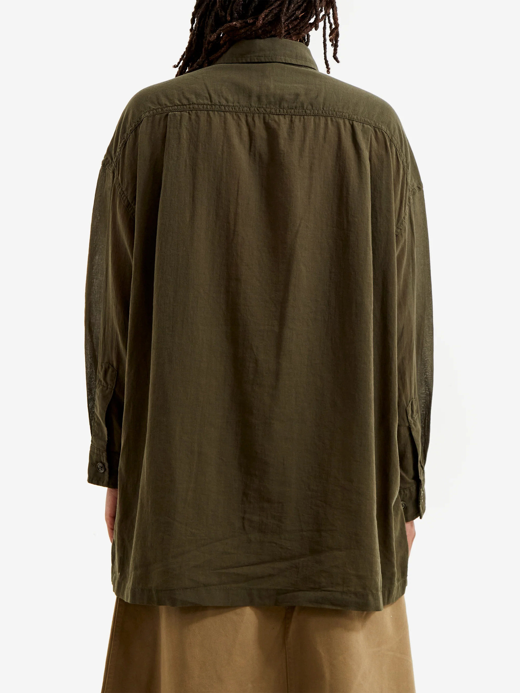Beams Boy Voile Pocket Shirt - Olive - Image 3