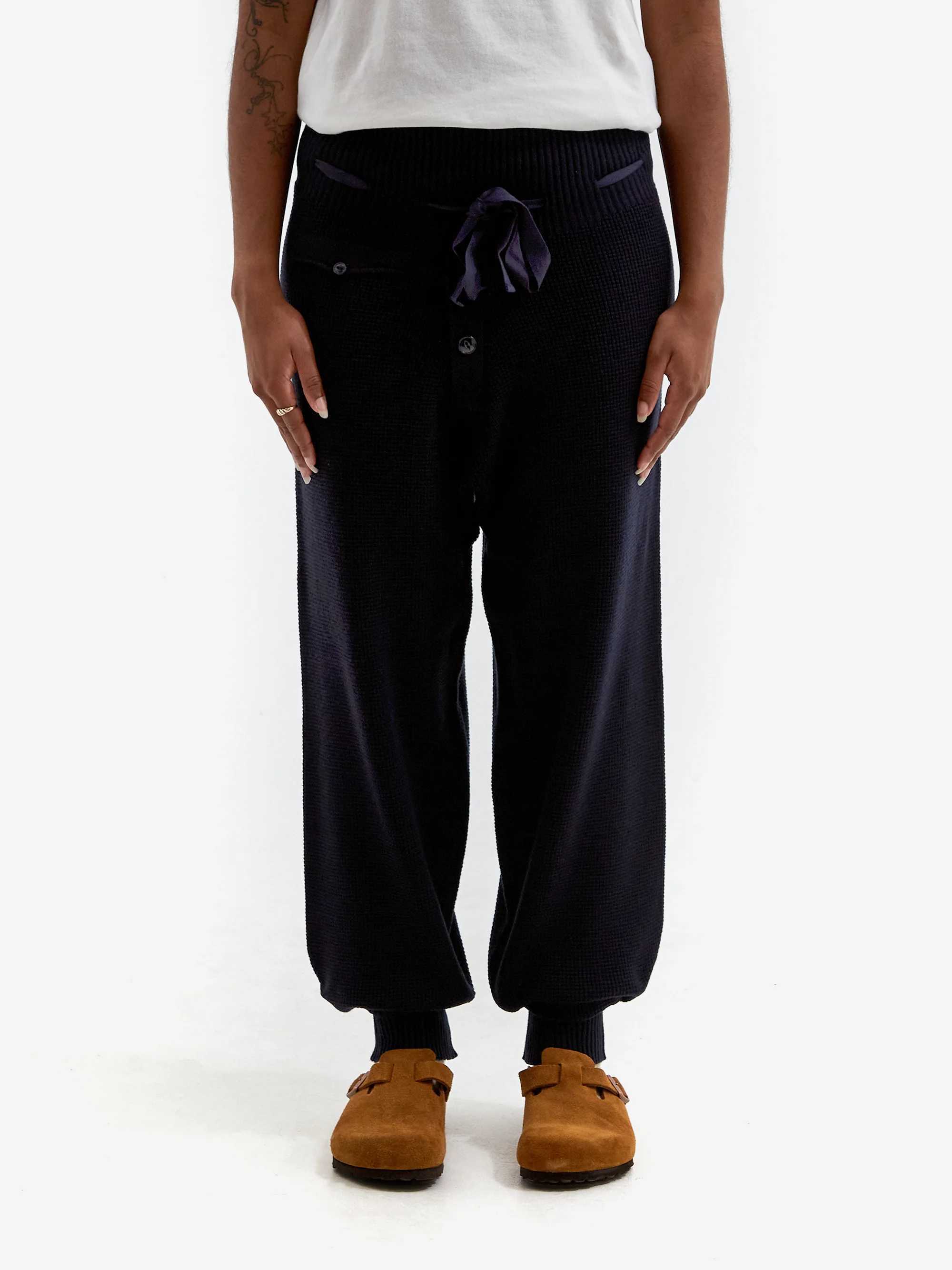 Beams Boy Waffle Pants - Navy