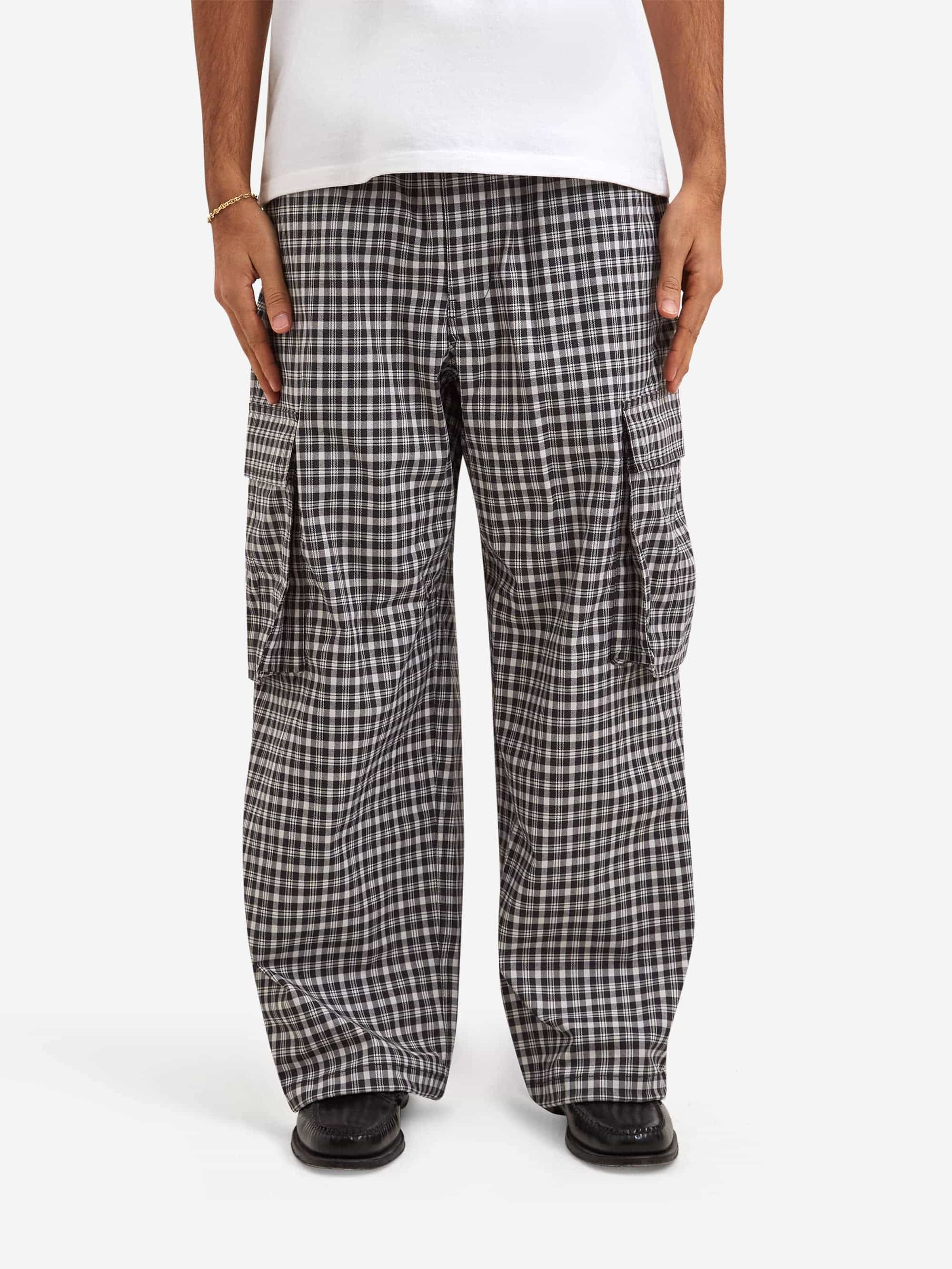 Beams Check Cargo Pant - Charcoal Grey - Image 2