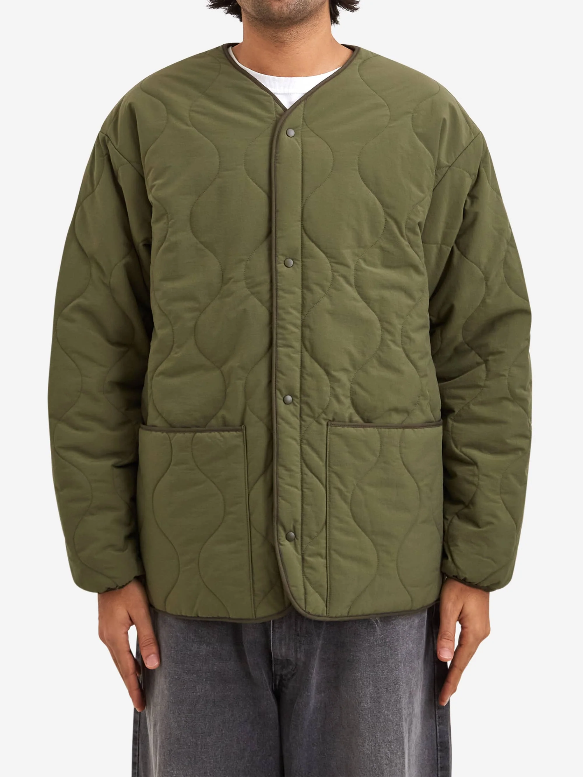 Beams Down Military Liner Jacket - Olive - Image 5