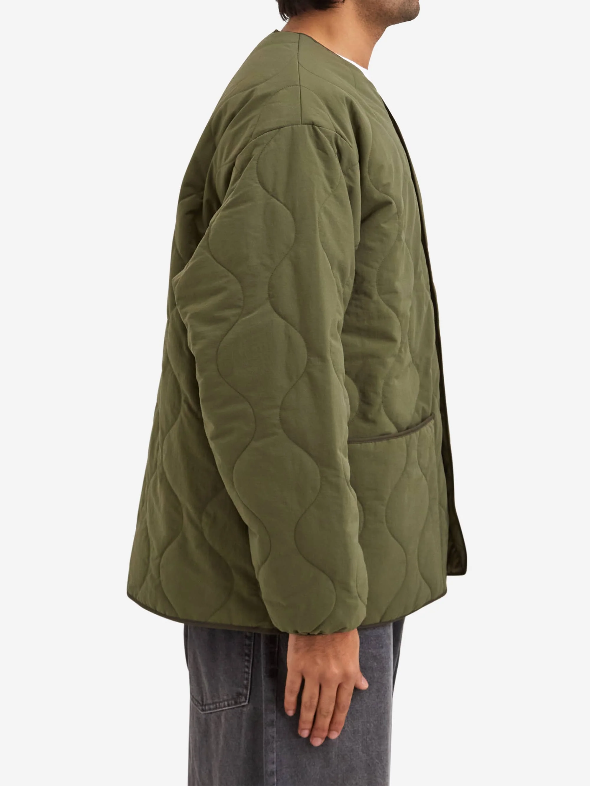 Beams Down Military Liner Jacket - Olive - Image 6