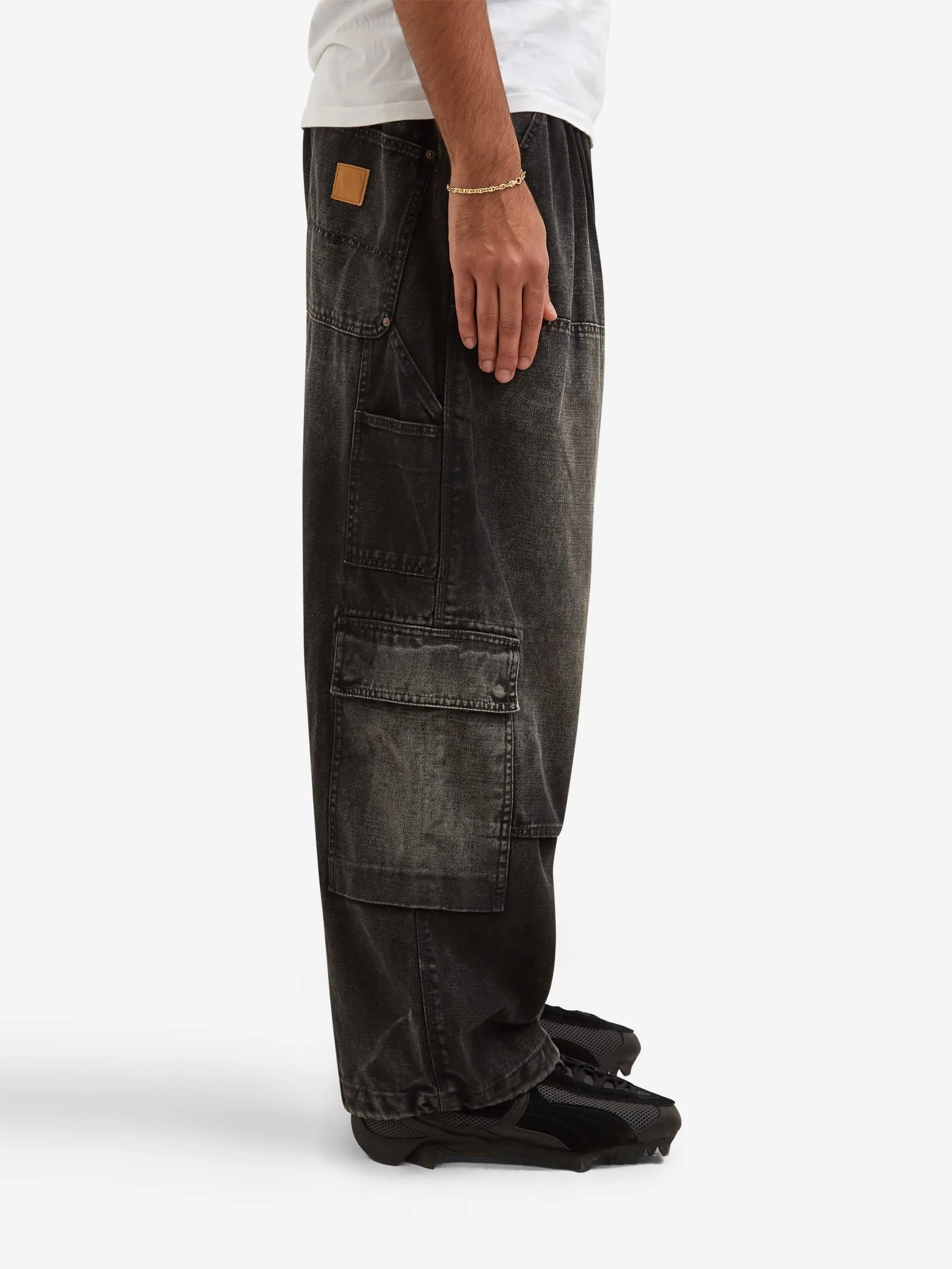 Beams Duck Double Knee Cargo Pant - Black - Image 5