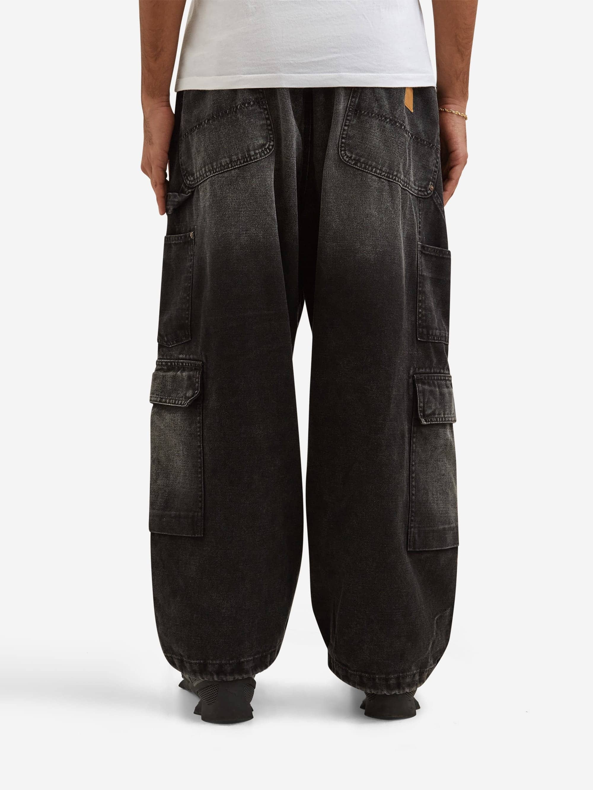 Beams Duck Double Knee Cargo Pant - Black - Image 6
