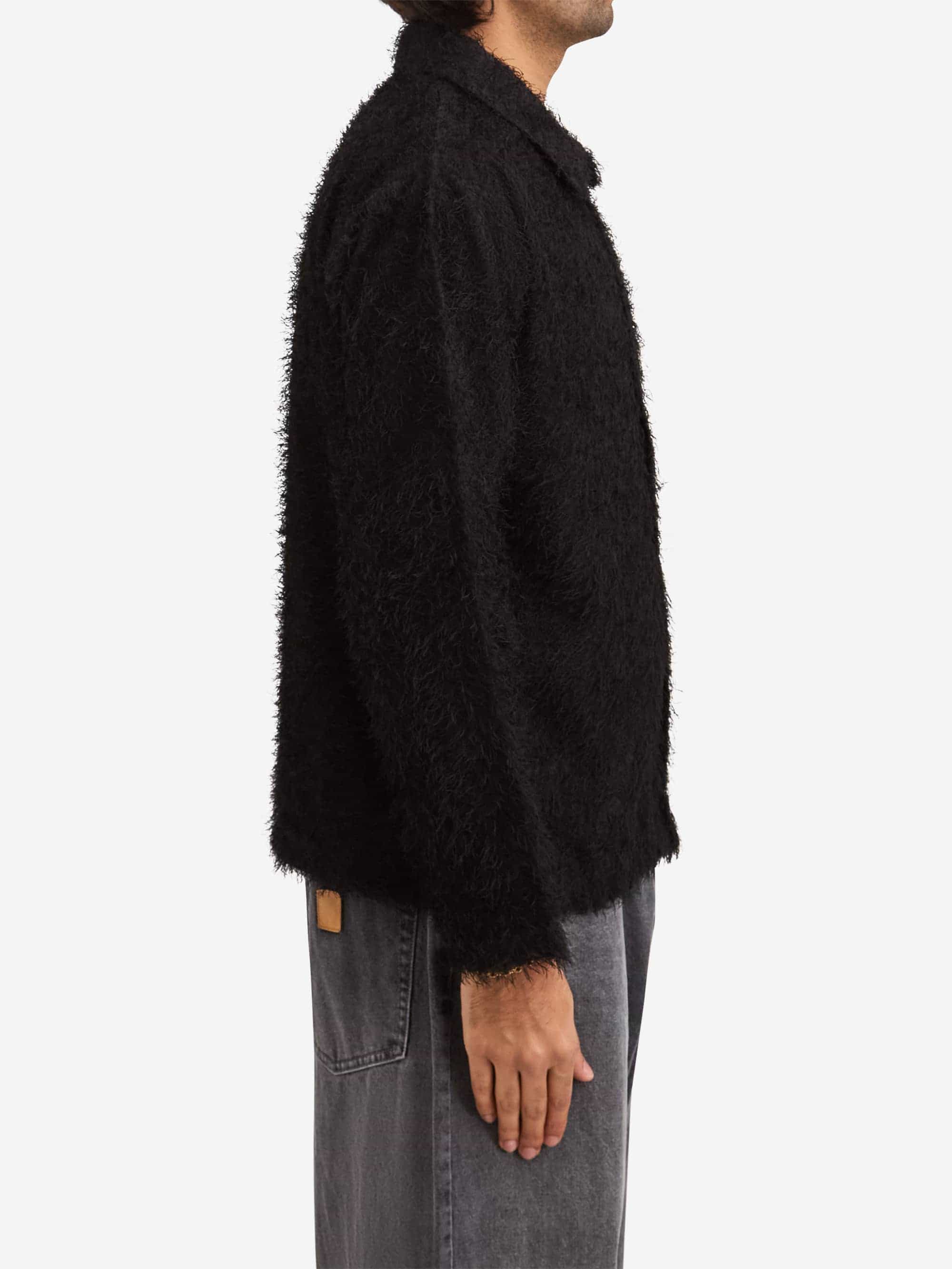 Beams Fringe Shirt - Black - Image 4