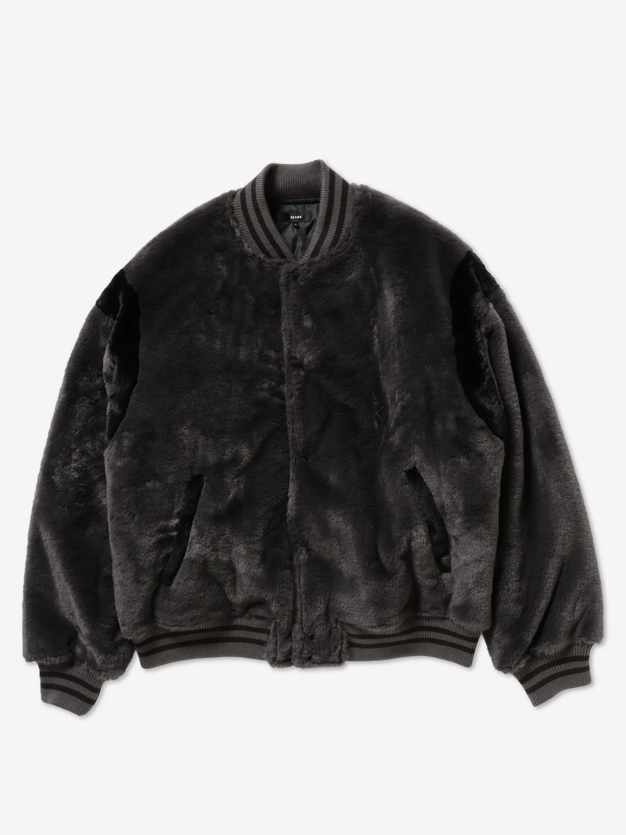 Beams Fur Stadium Jacket - Charcoal Grey