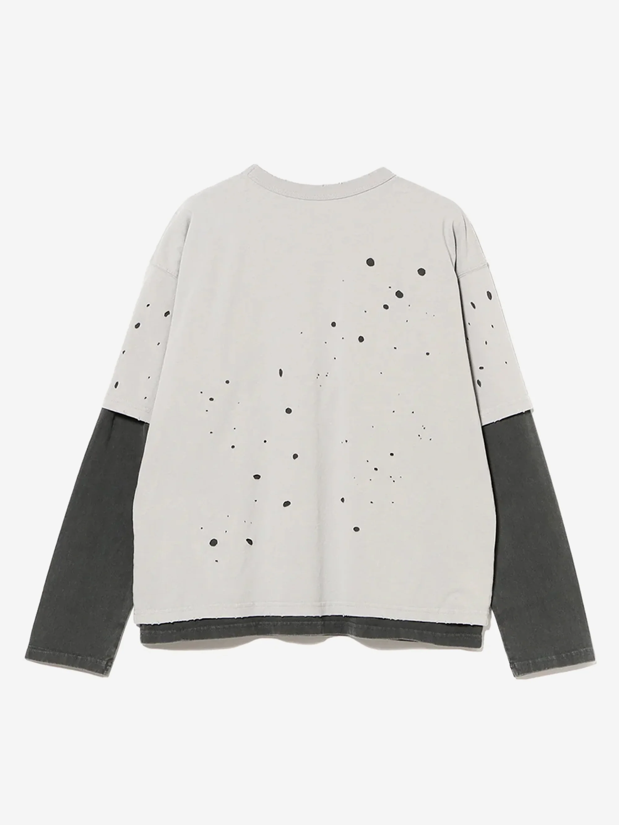 Beams Layered Damaged Tee - Light Grey - Image 2