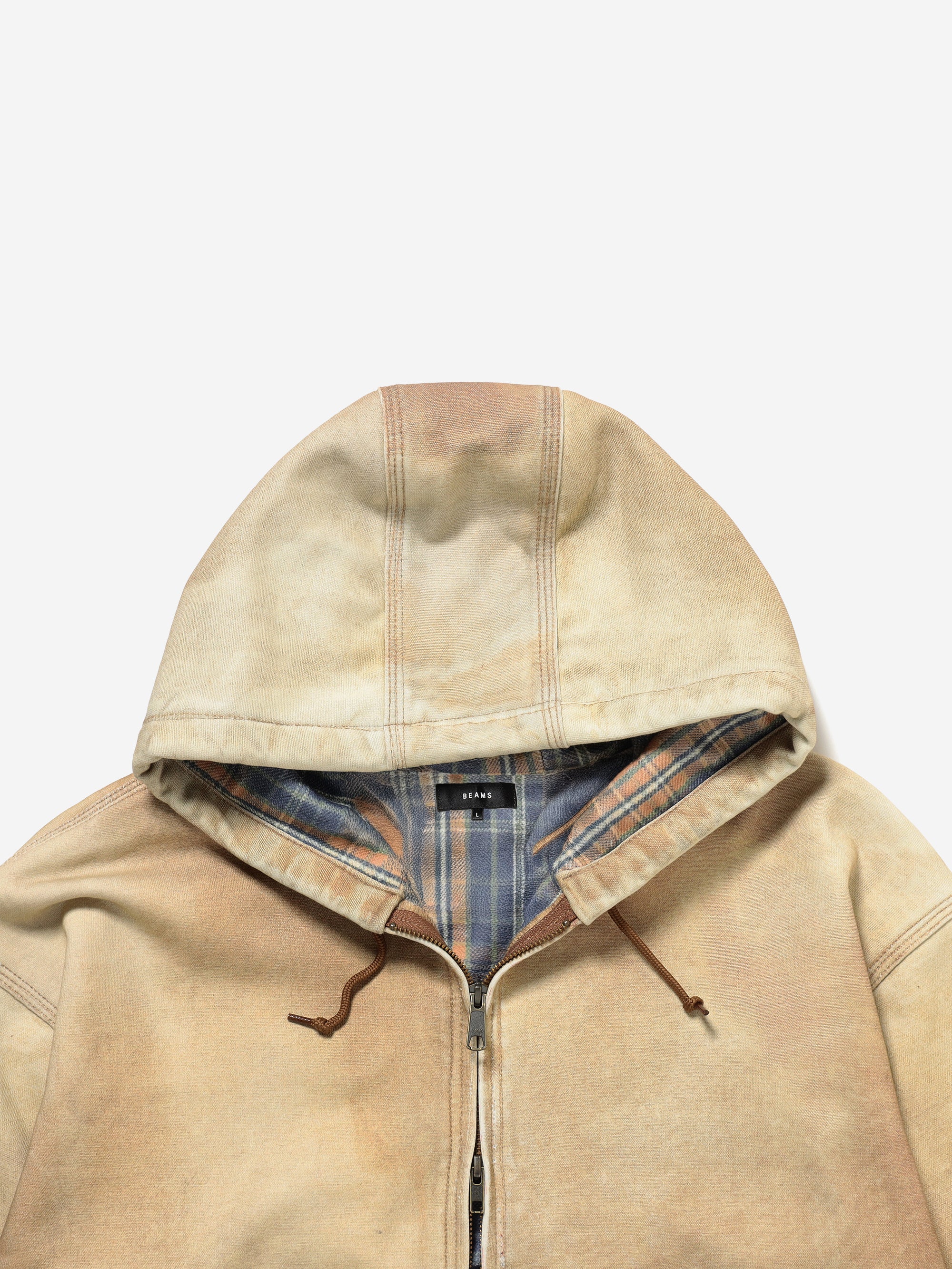 Beams Mock Print HD Jacket - Fade Beige - Image 2