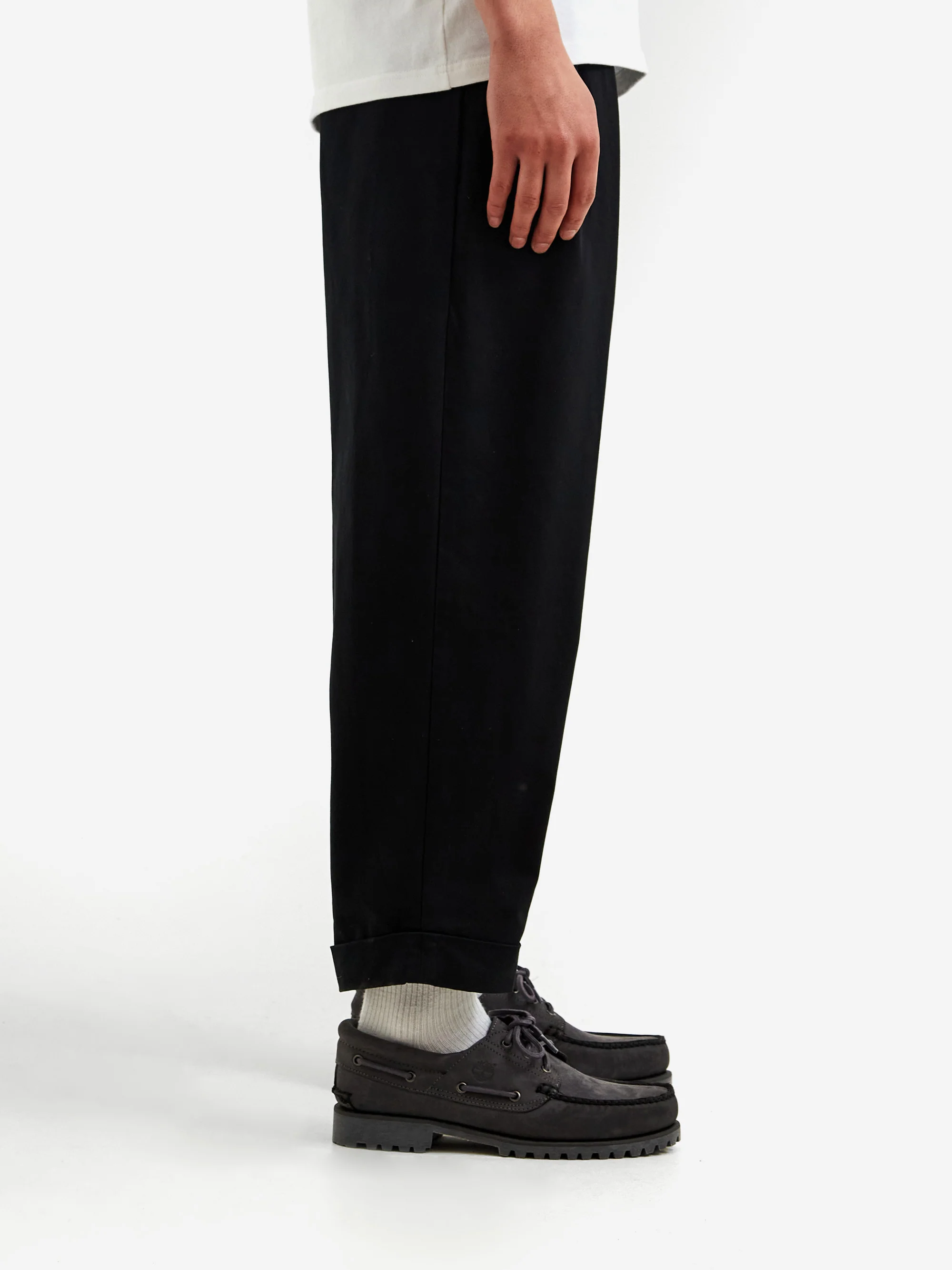 Beams Plus 2Pleats Twill Trouser - Black - Image 5