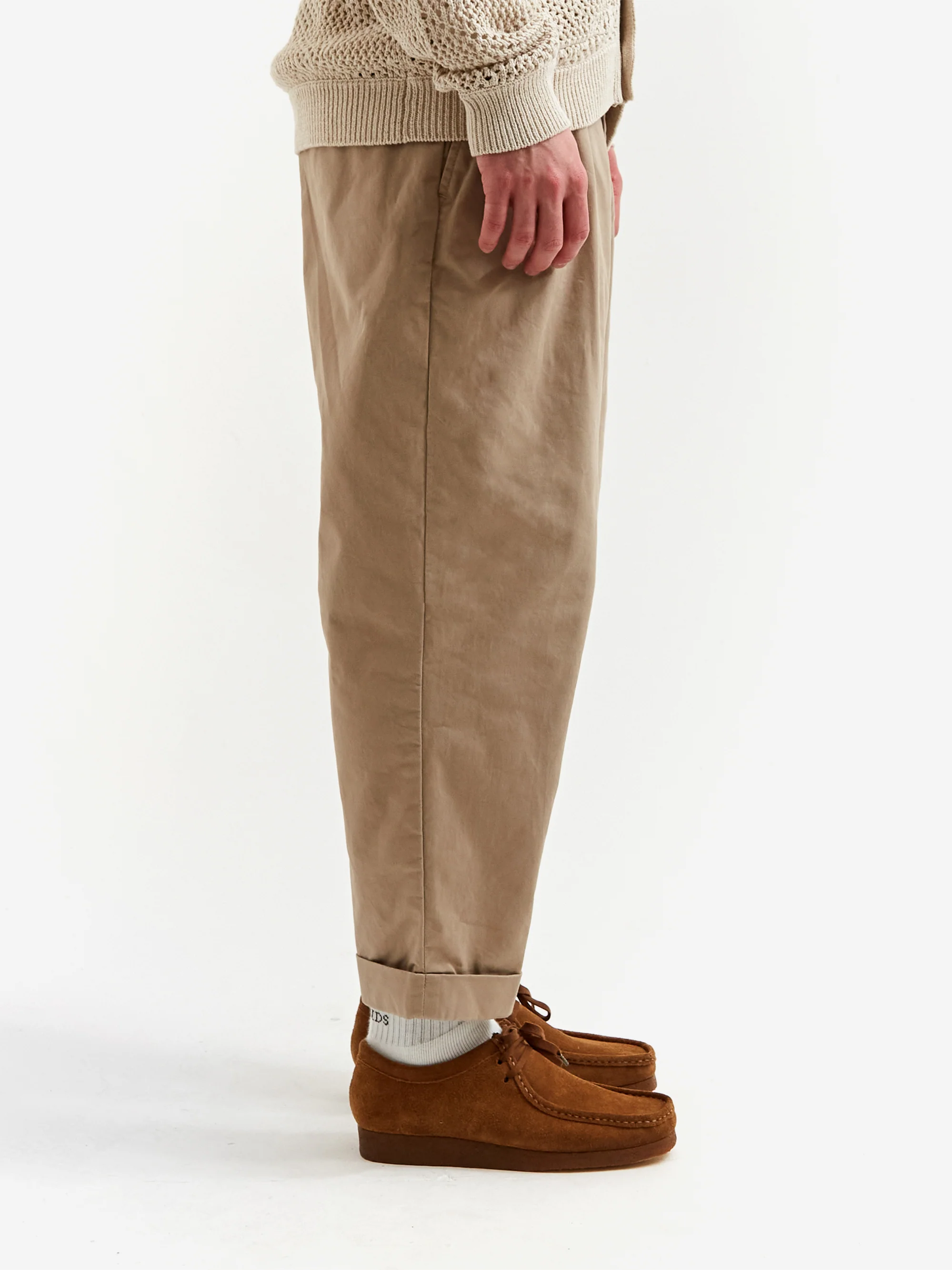 Beams Plus 2Pleats Twill Trouser - Khaki - Image 5
