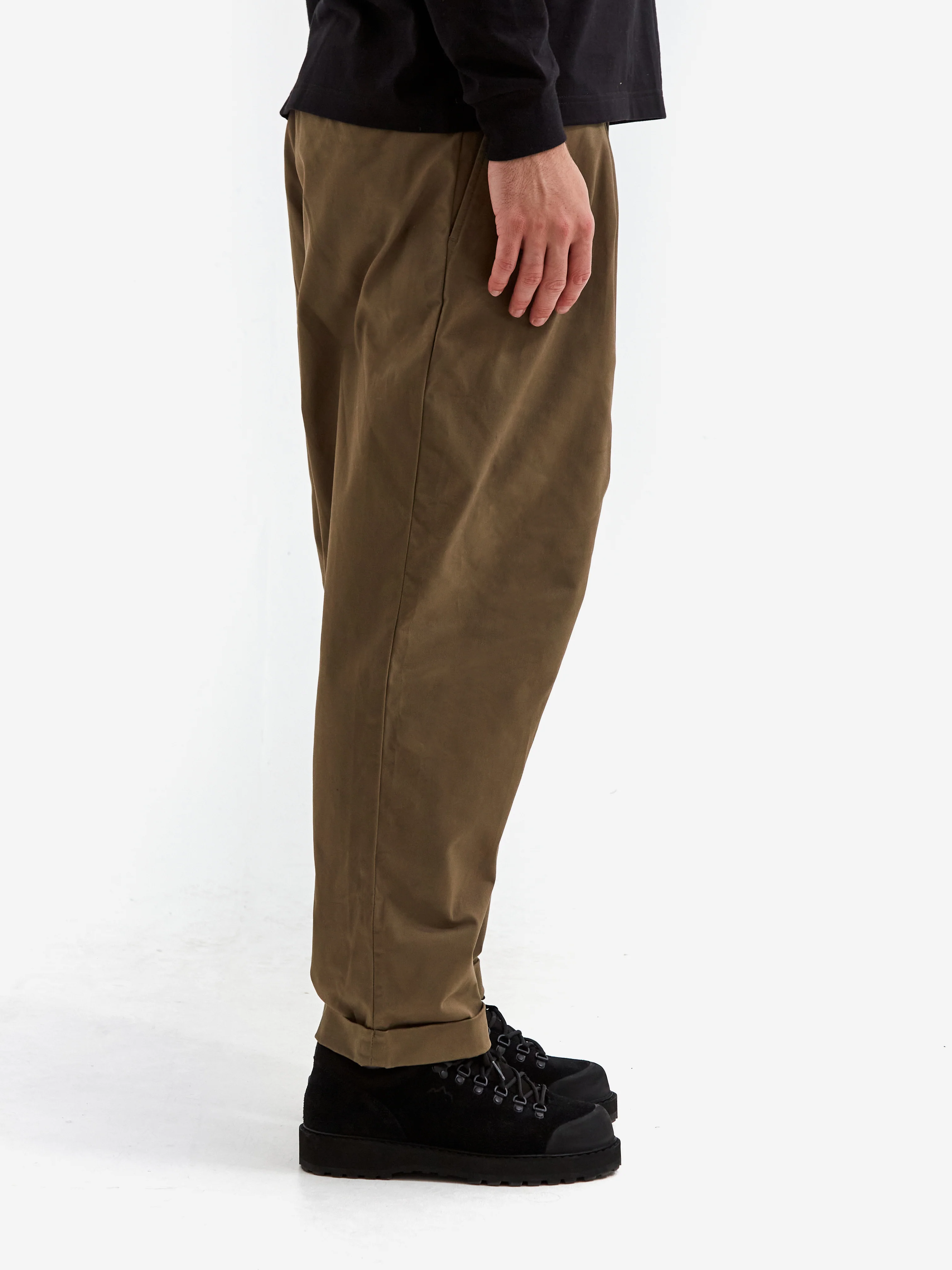 Beams Plus 2Pleats Twill Trouser - Olive - Image 7