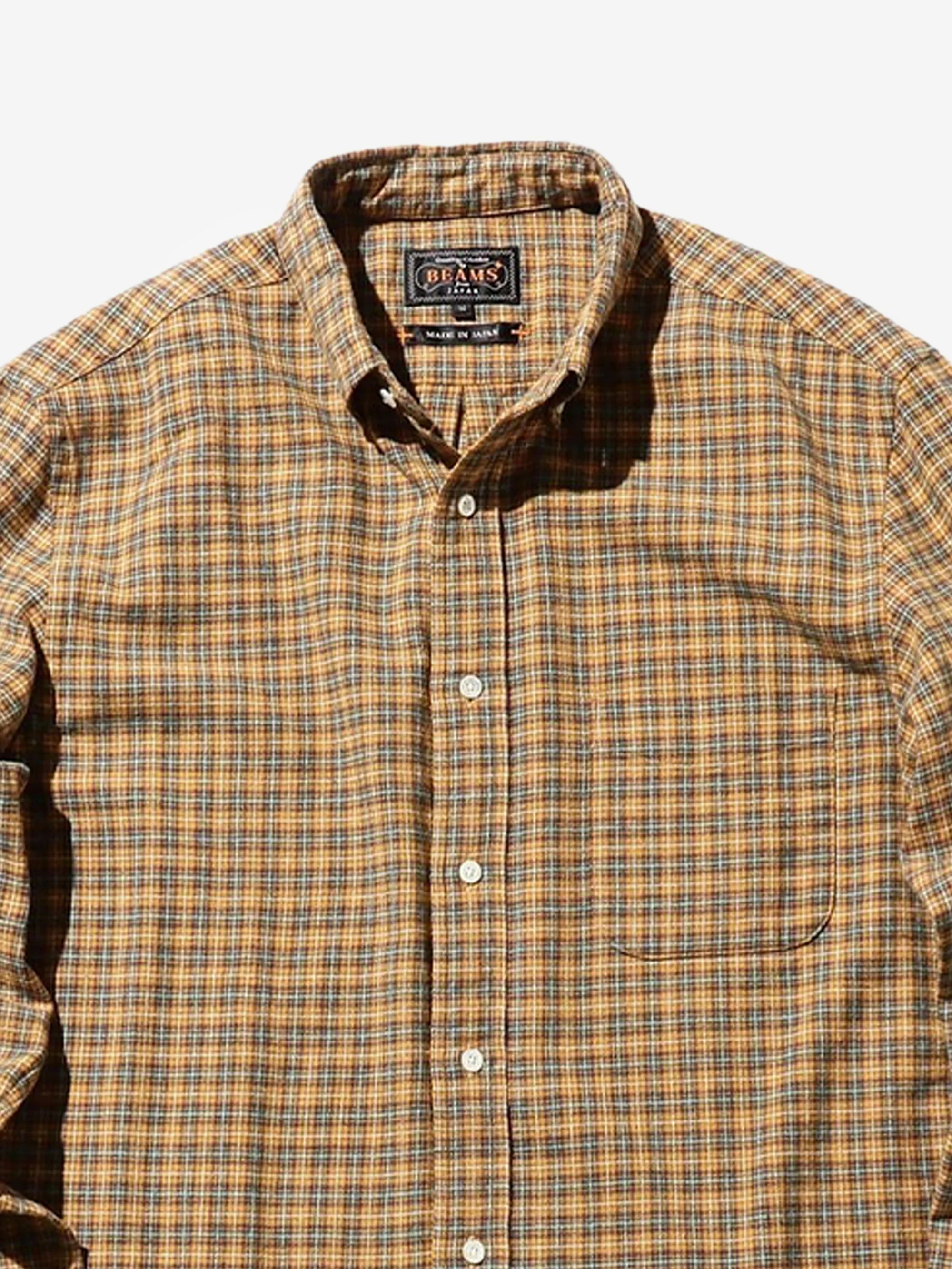 Beams Plus B.D. Mini Plaid Flannel - Yellow - Image 4