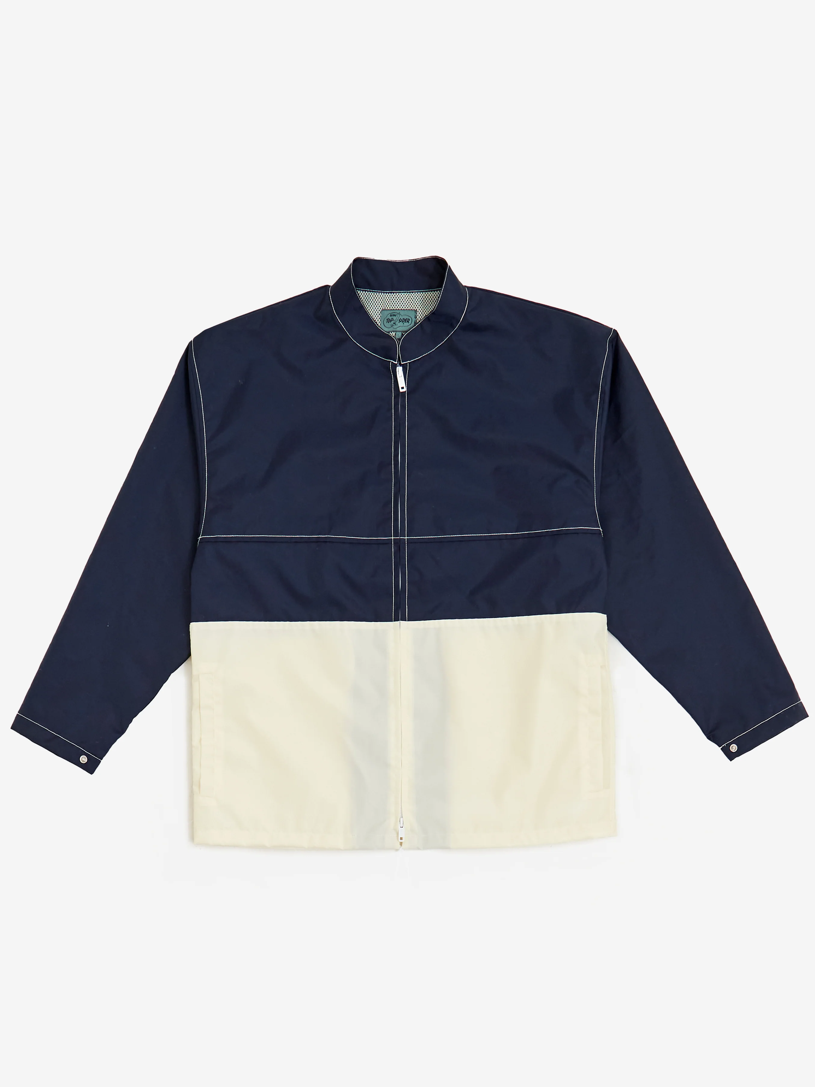 Beams Plus Boat Jacket Stripe Nylon Oxford - Navy