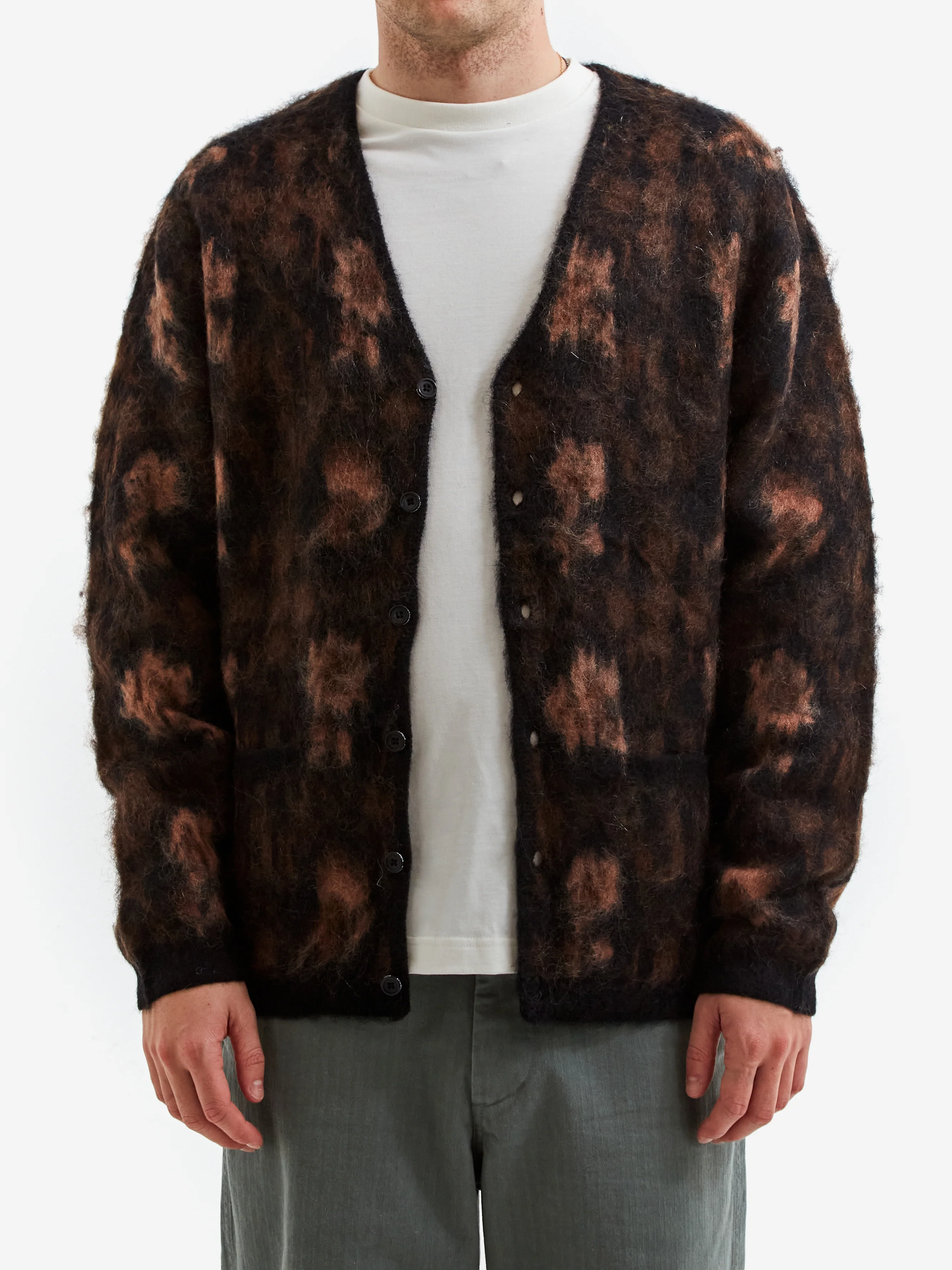 Beams Plus Cardigan Botanical - Black - Image 2