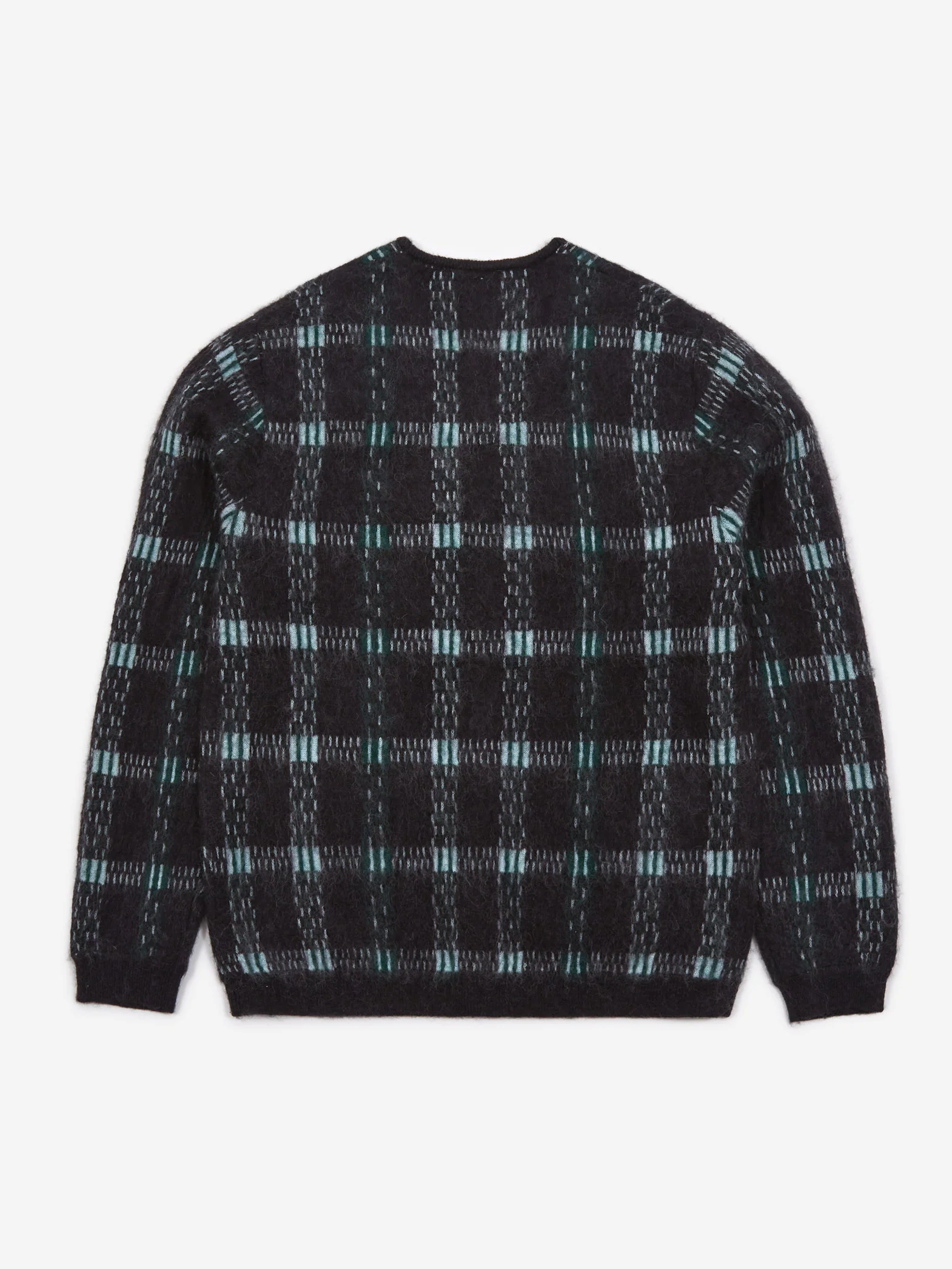 Beams Plus Cardigan Check Pattern Jacquard Mohair - Black - Image 6