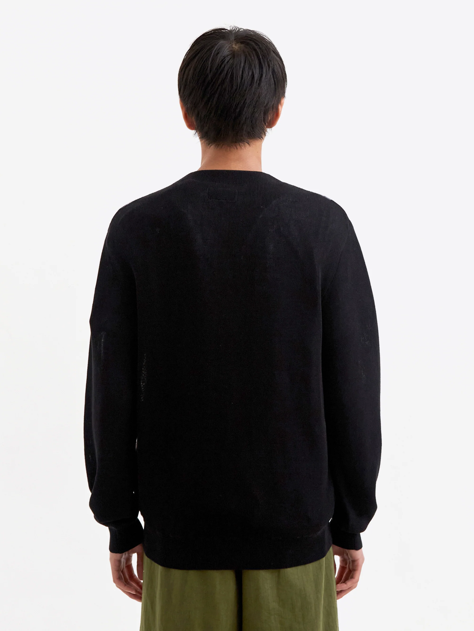 Beams Plus Cardigan Stripe Jacquard - Black - Image 7