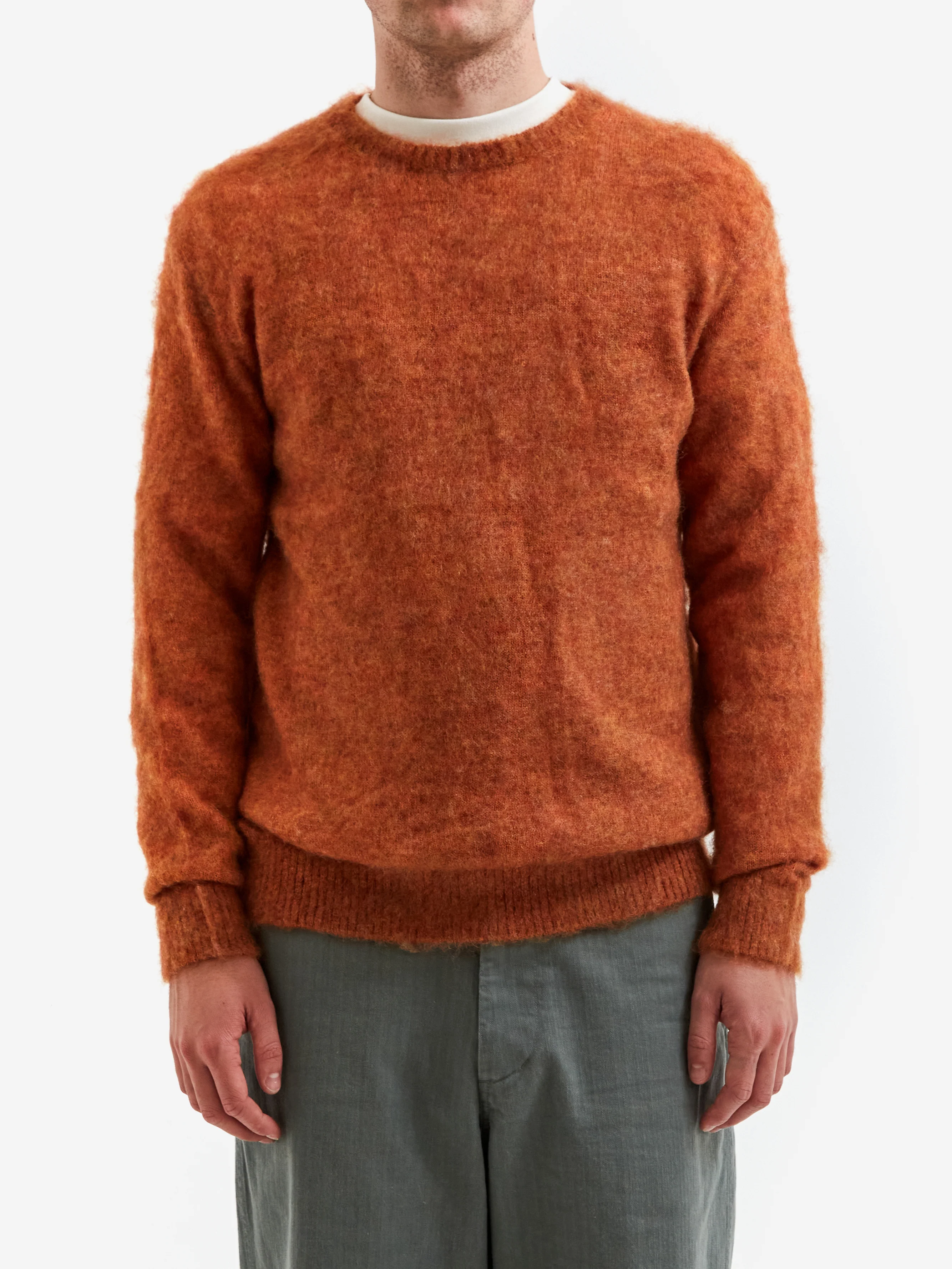 Beams Plus Crew Stretch Mohair - Orange - Image 2