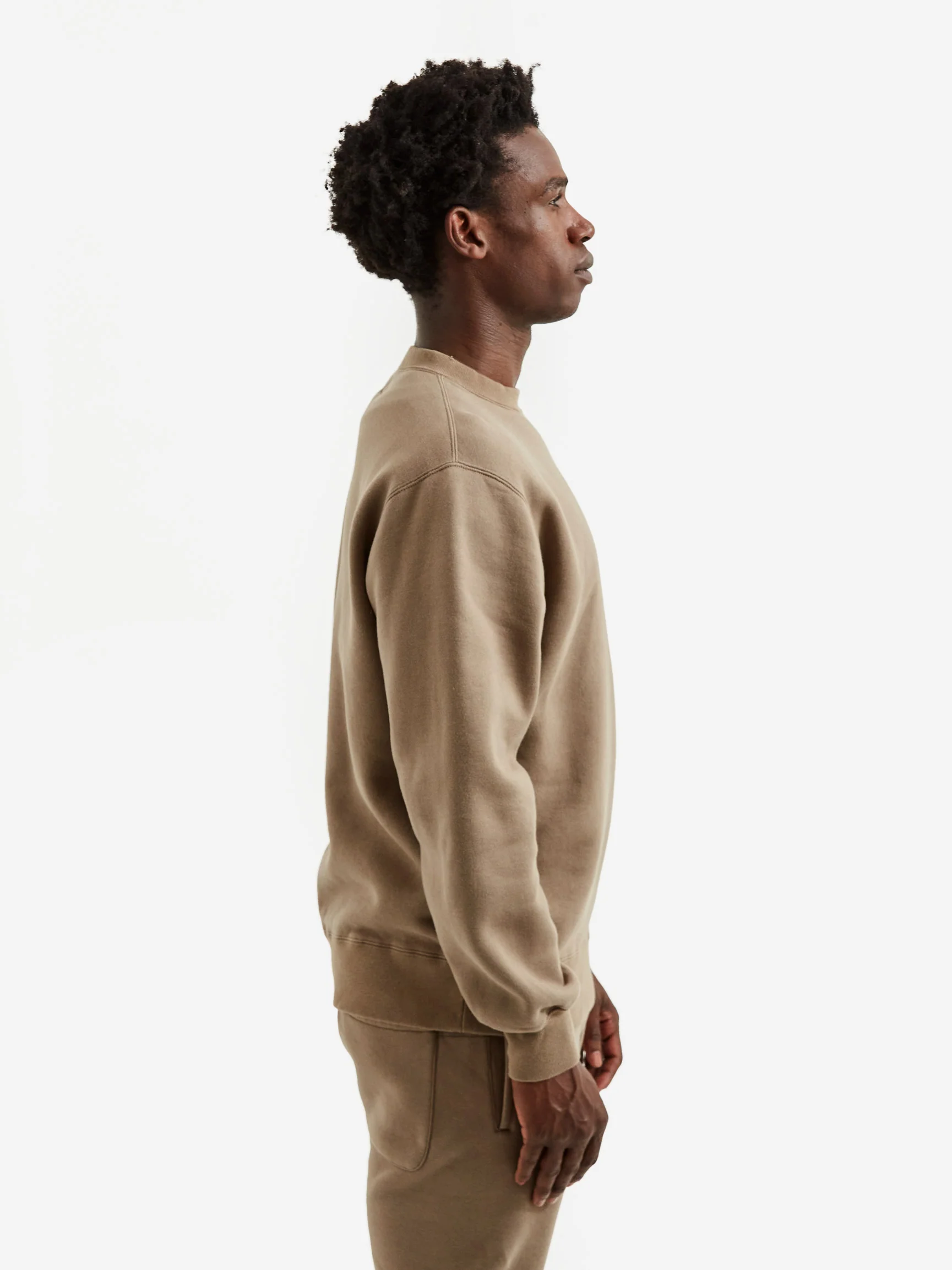 Beams Plus Crew Sweat - Khaki - Image 6