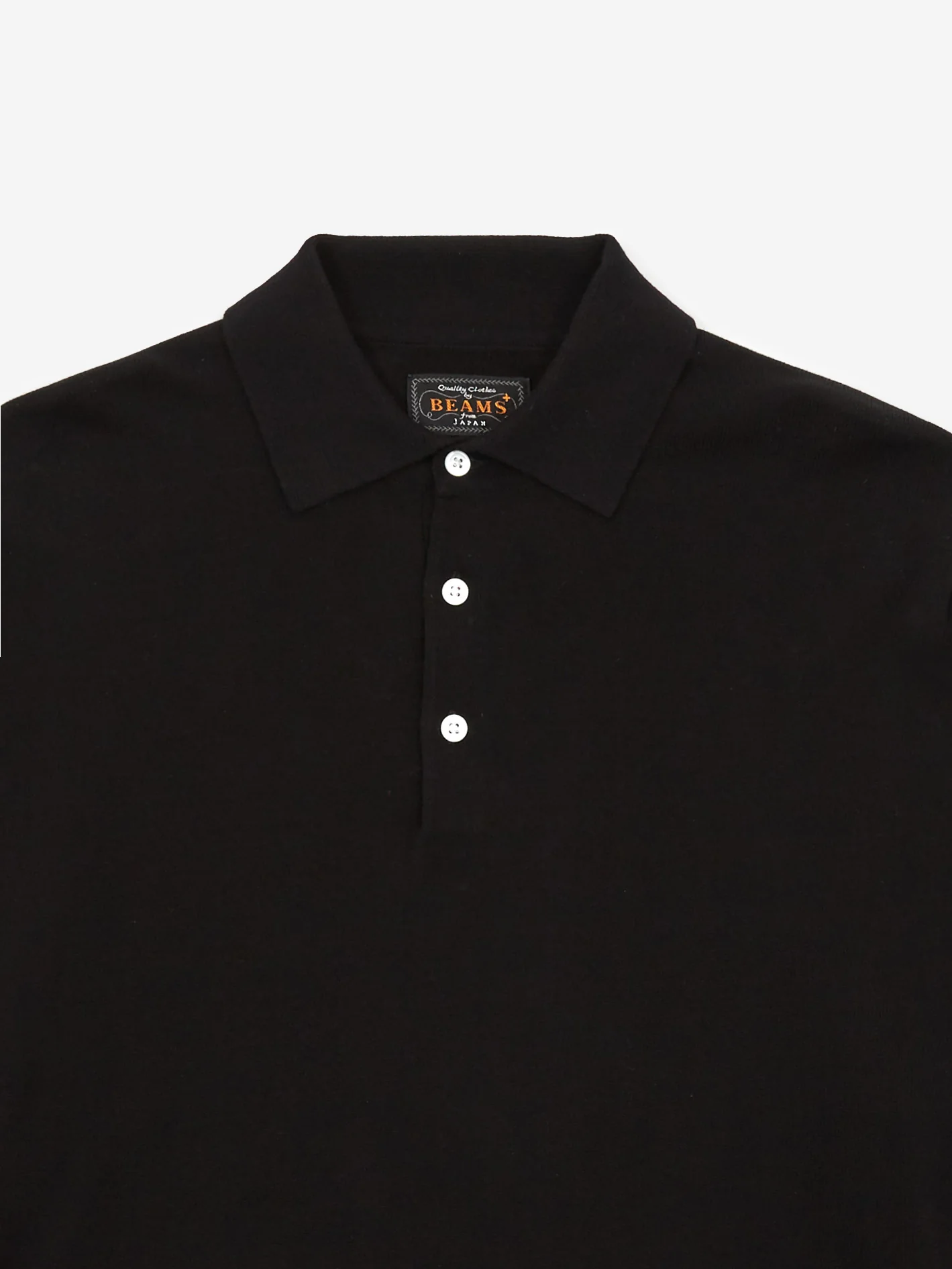 Beams Plus Knit Polo 9G - Charcoal - Image 2