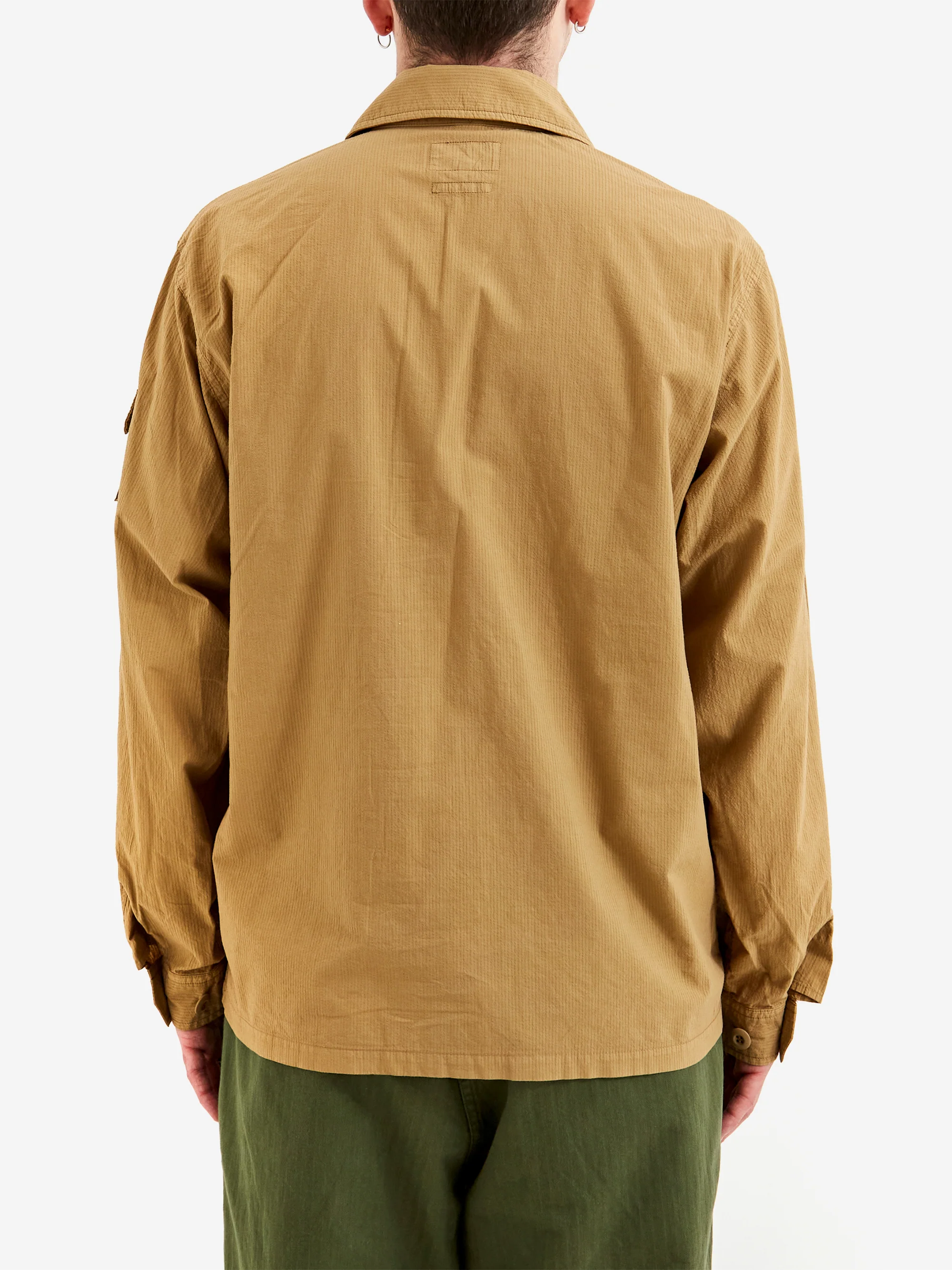 Beams Plus Mil Sht-Jac Textured Ripstop - Khaki - Image 6