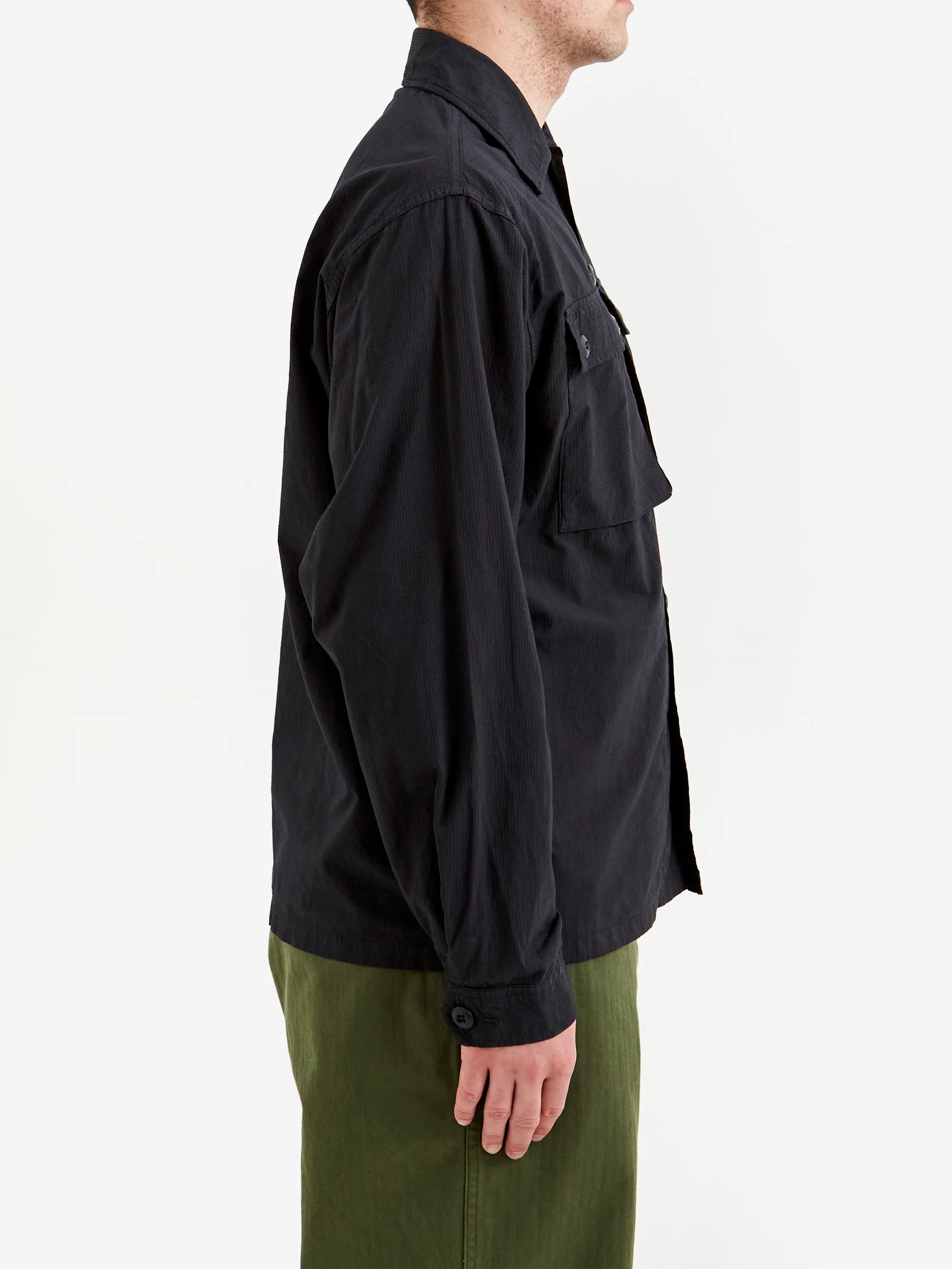 Beams Plus Mil Sht-Jac Textured Ripstop - Navy - Image 5