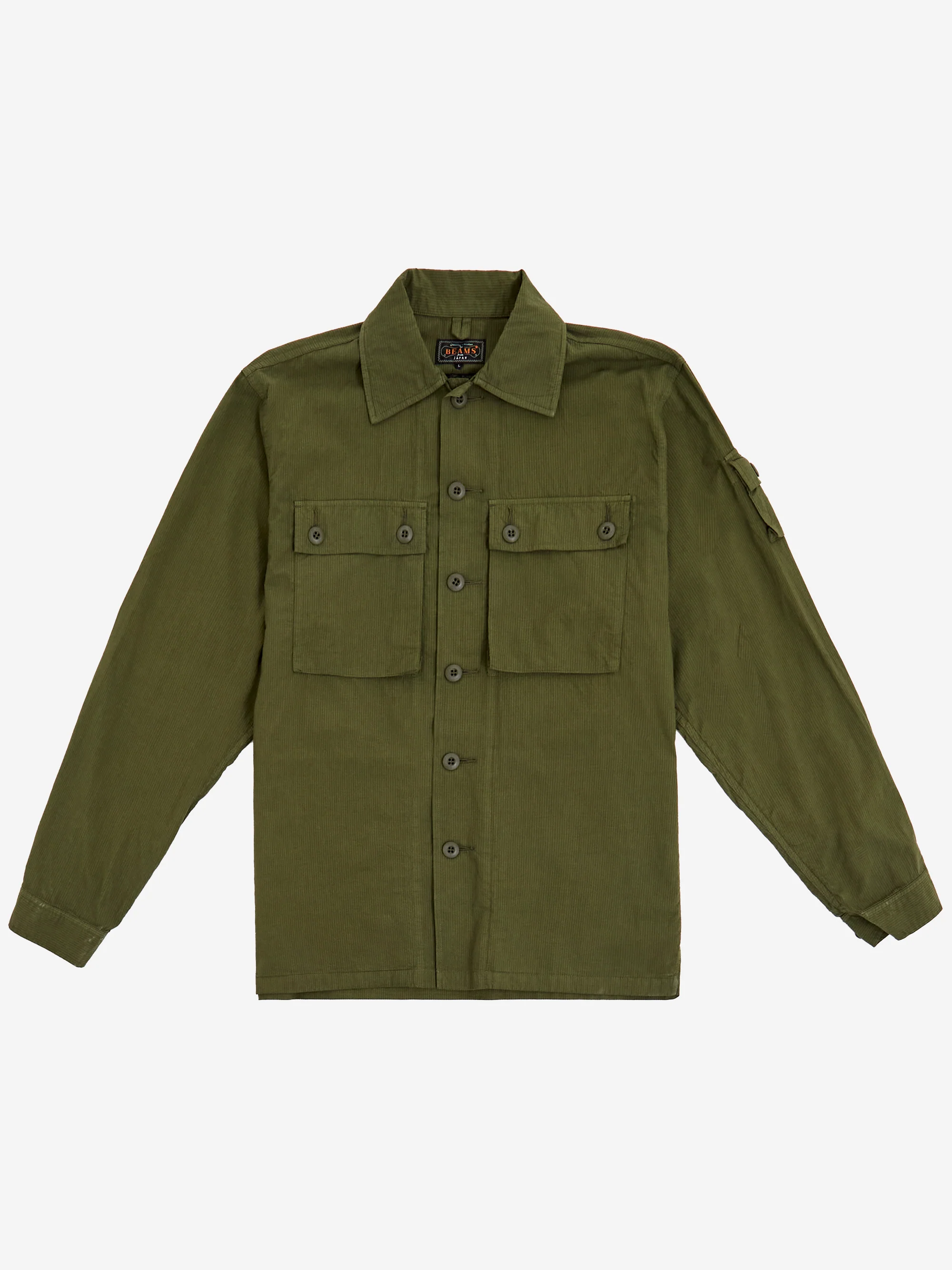 Beams Plus Mil Sht-Jac Textured Ripstop - Olive
