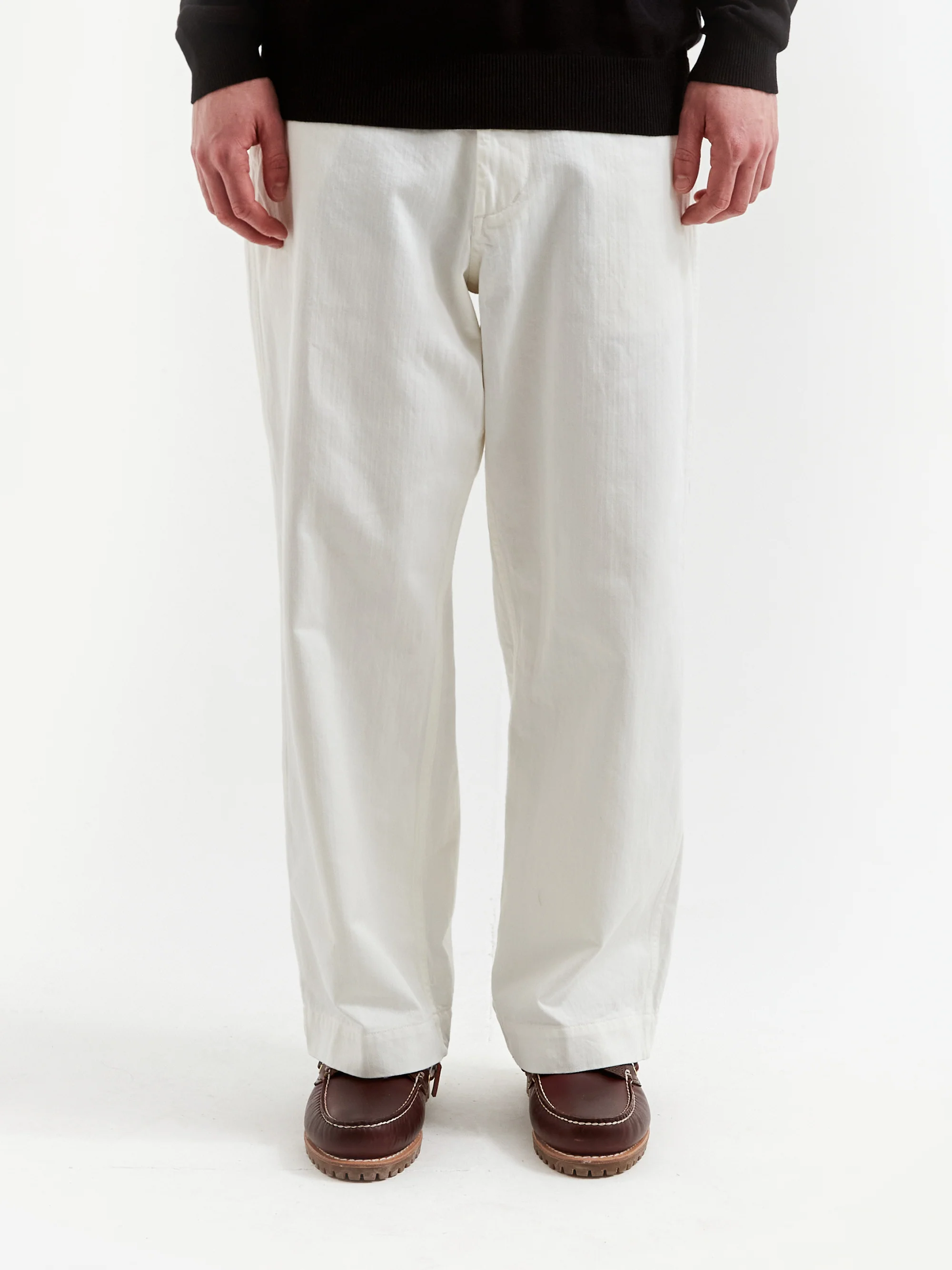 Beams Plus Mil Trouser Herringbone - White - Image 2