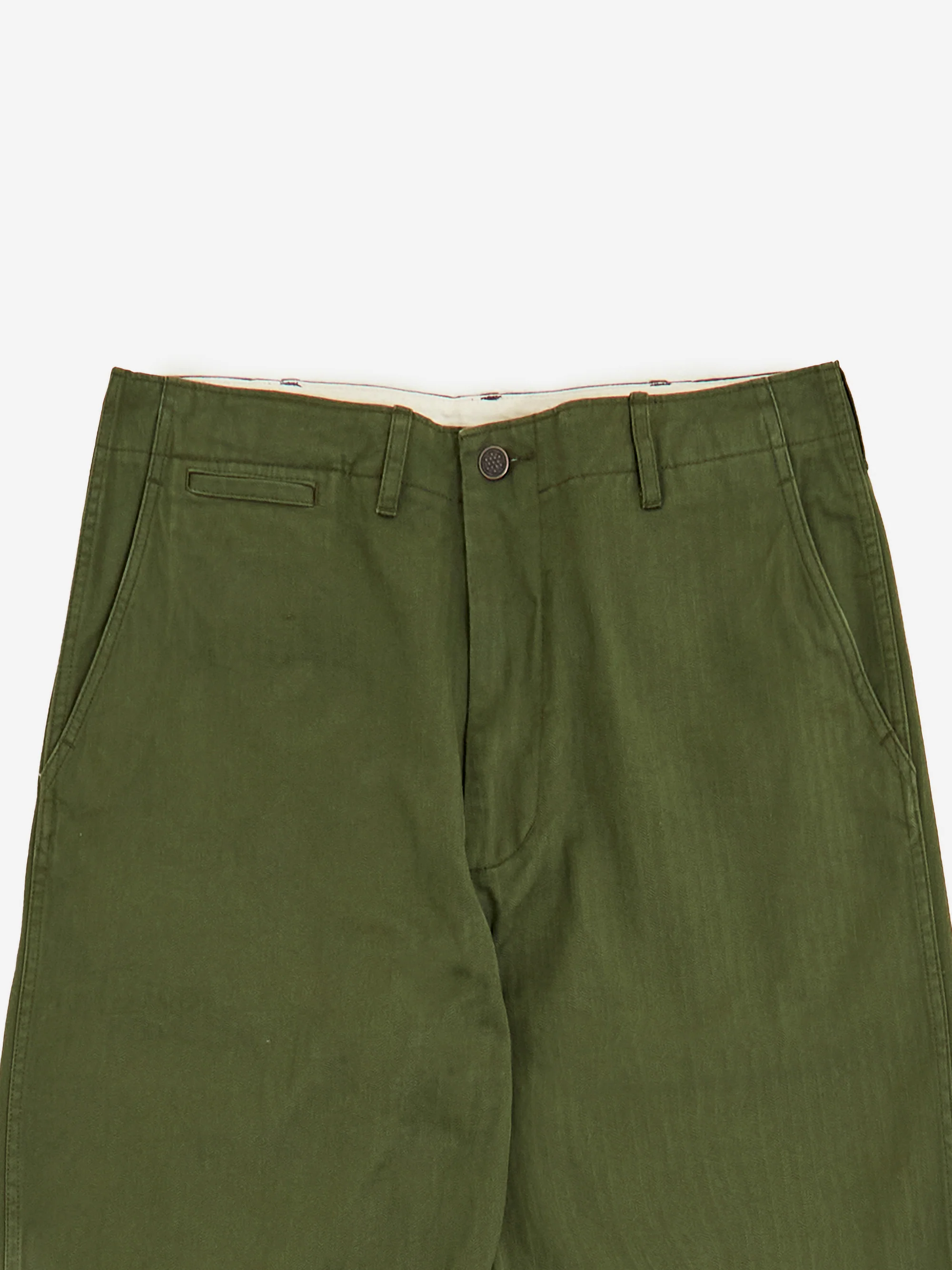 Beams Plus MIL Trousers Herringbone - Olive - Image 3