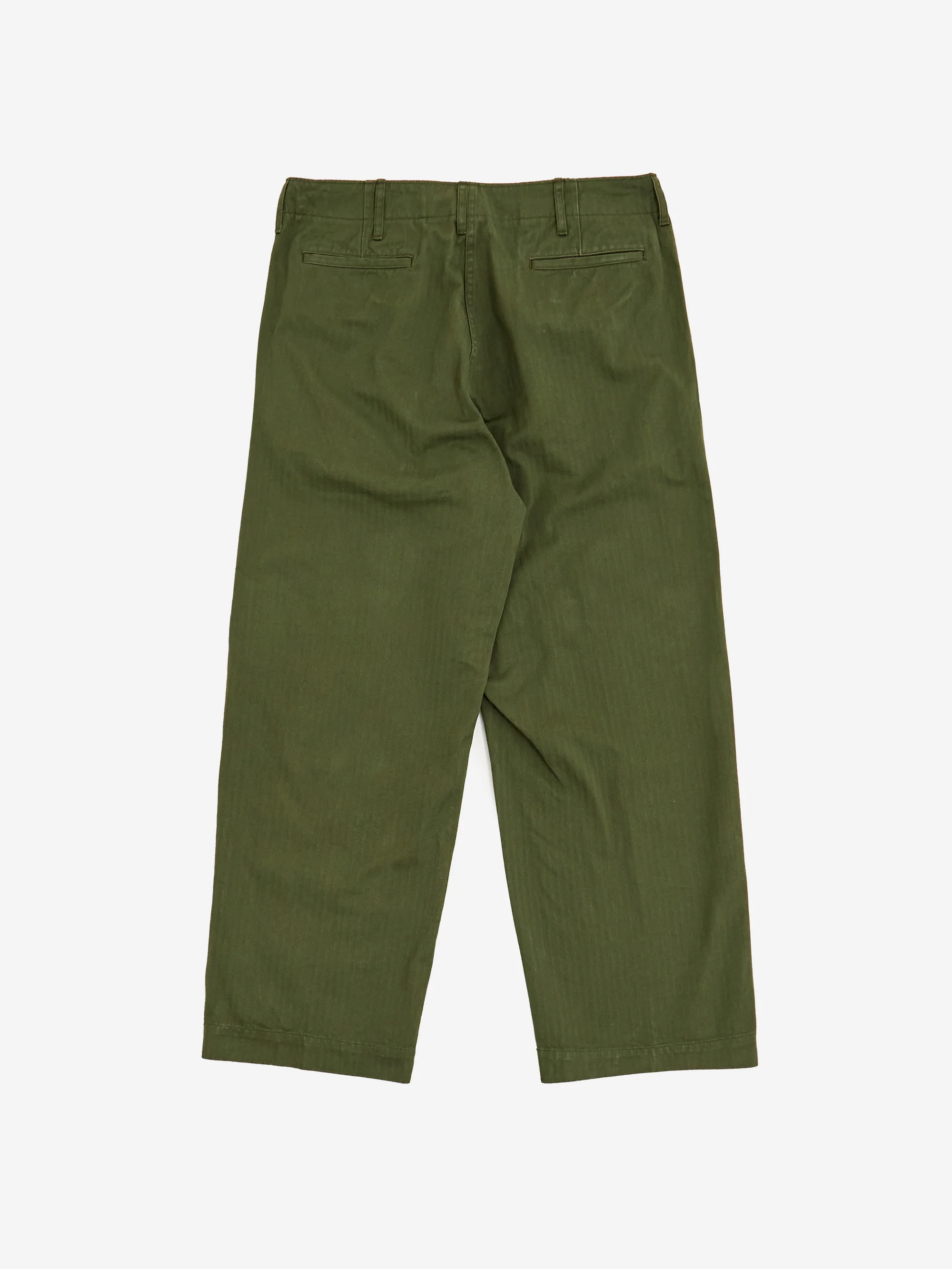 Beams Plus MIL Trousers Herringbone - Olive - Image 4