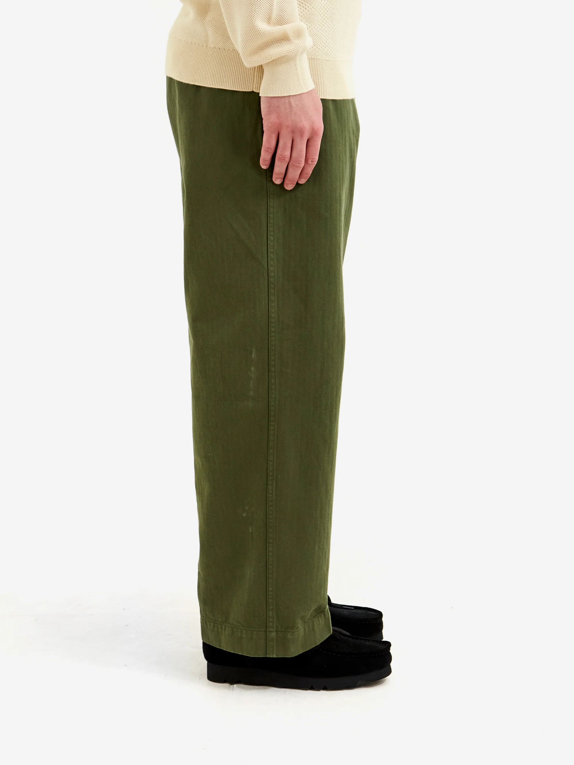 Beams Plus MIL Trousers Herringbone - Olive - Image 5