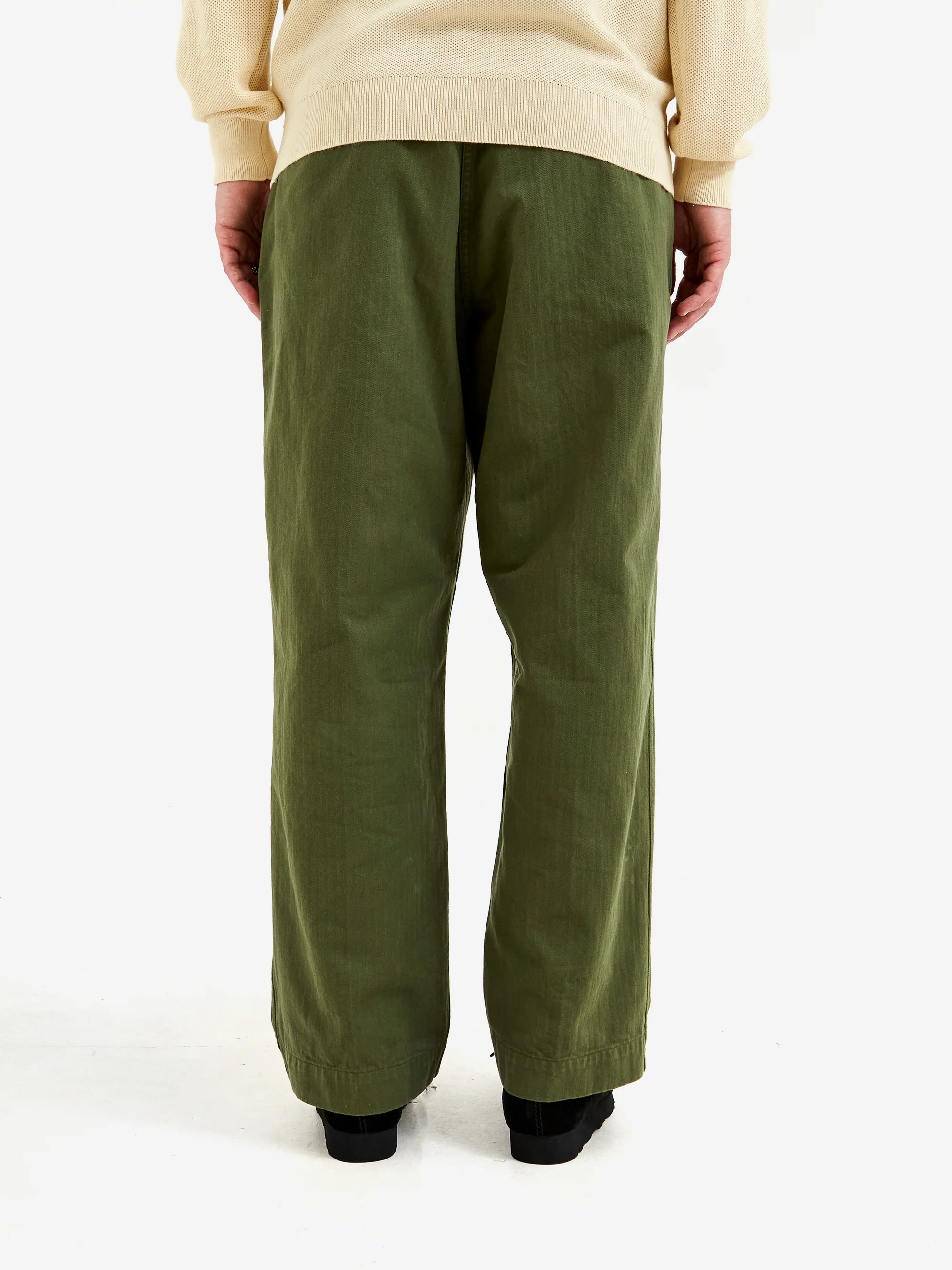 Beams Plus MIL Trousers Herringbone - Olive - Image 6