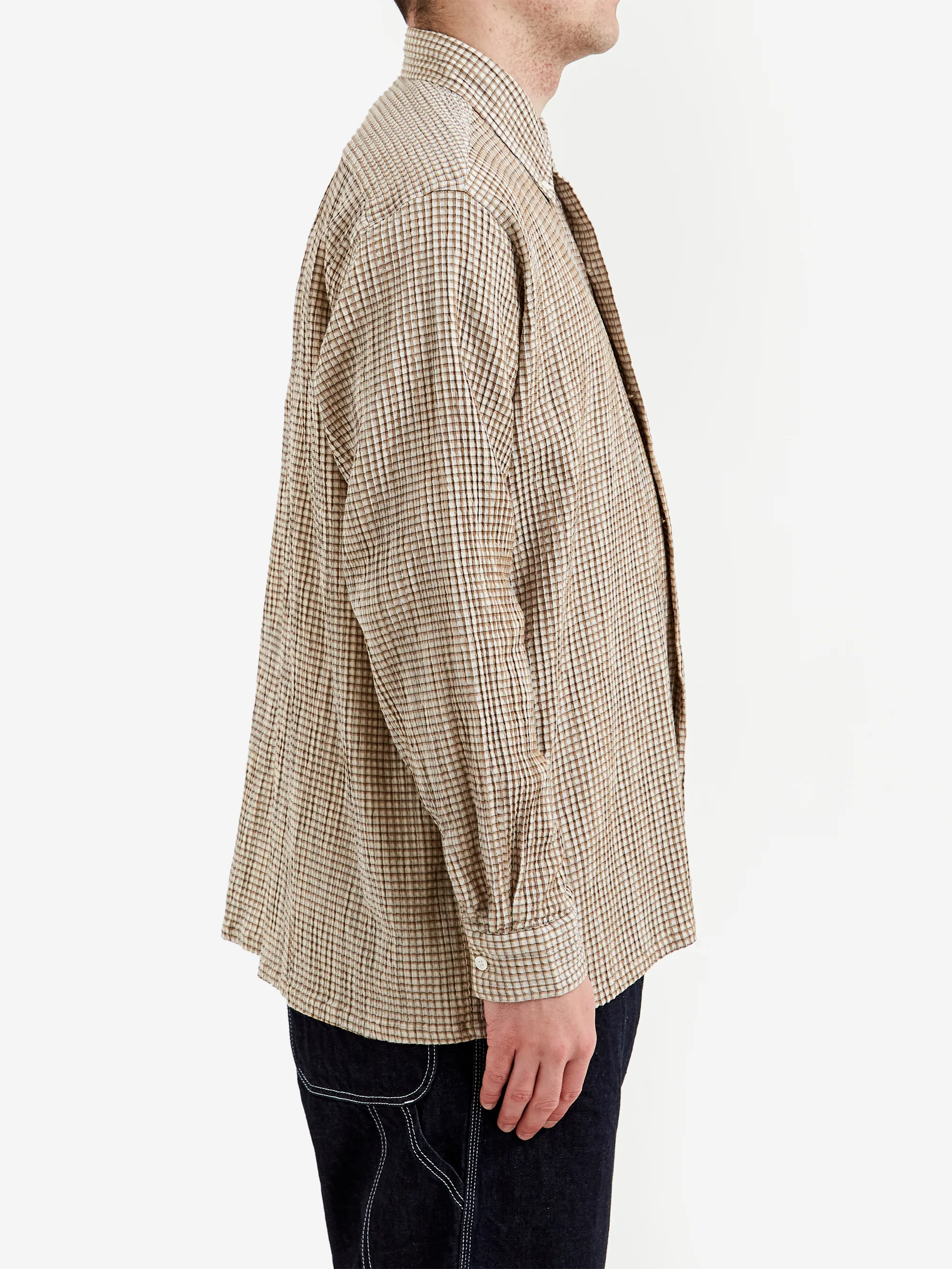 Beams Plus Open B.D. Plaid - Beige - Image 6