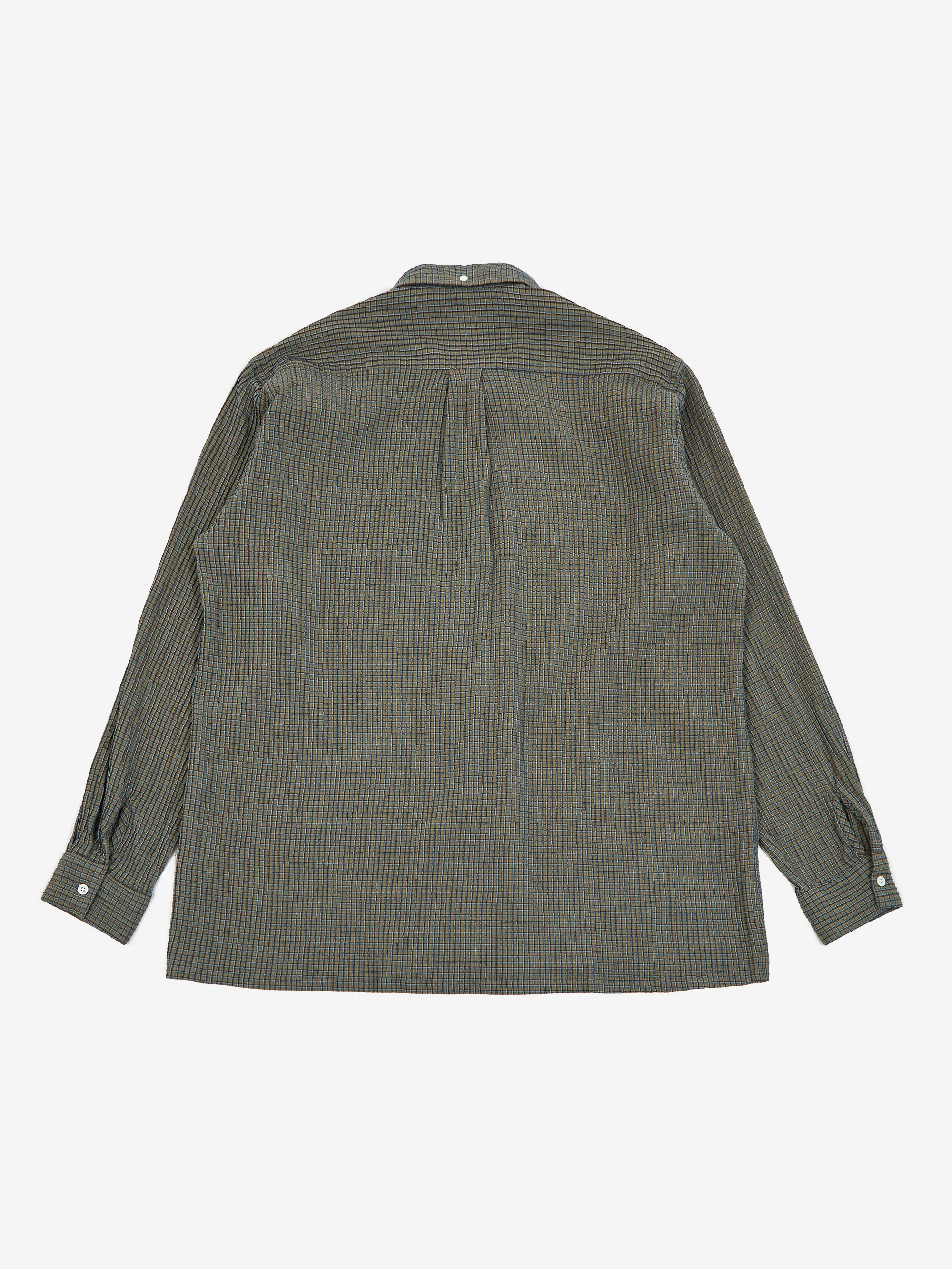Beams Plus Open B.D. Plaid - Olive - Image 4